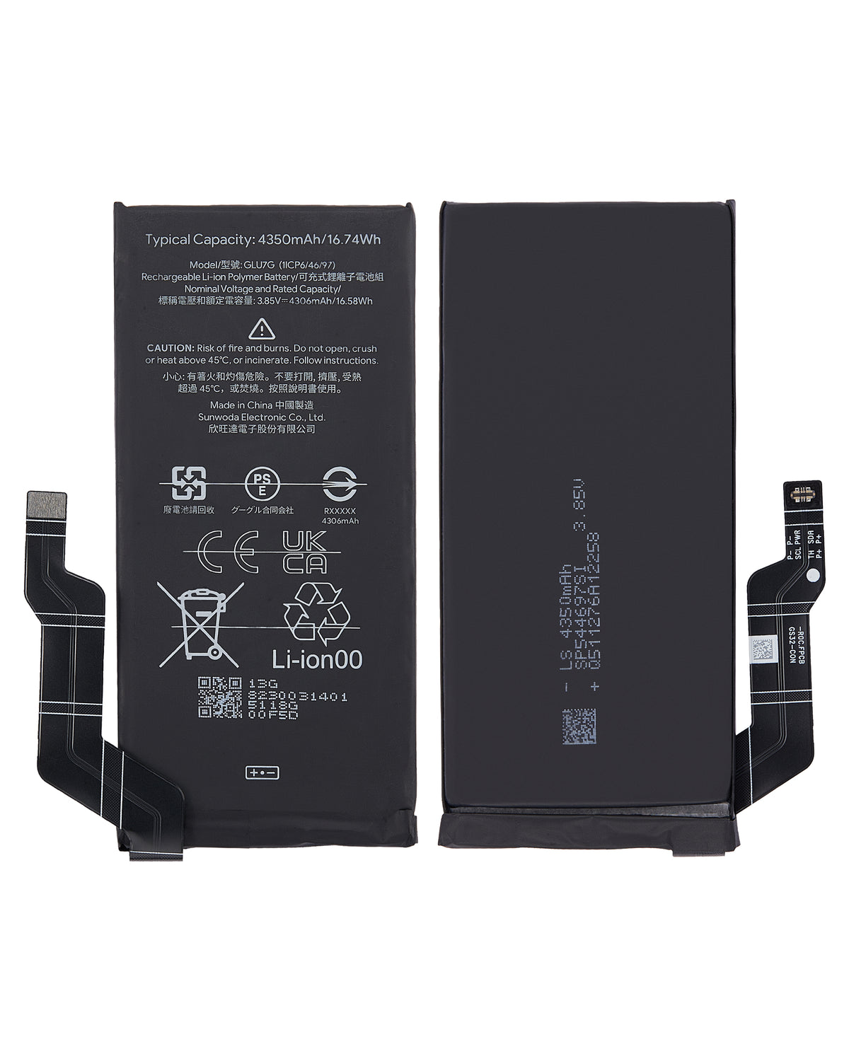 Replacement Battery For Google Pixel 6A (GLU7G) - repair component detailed angle
