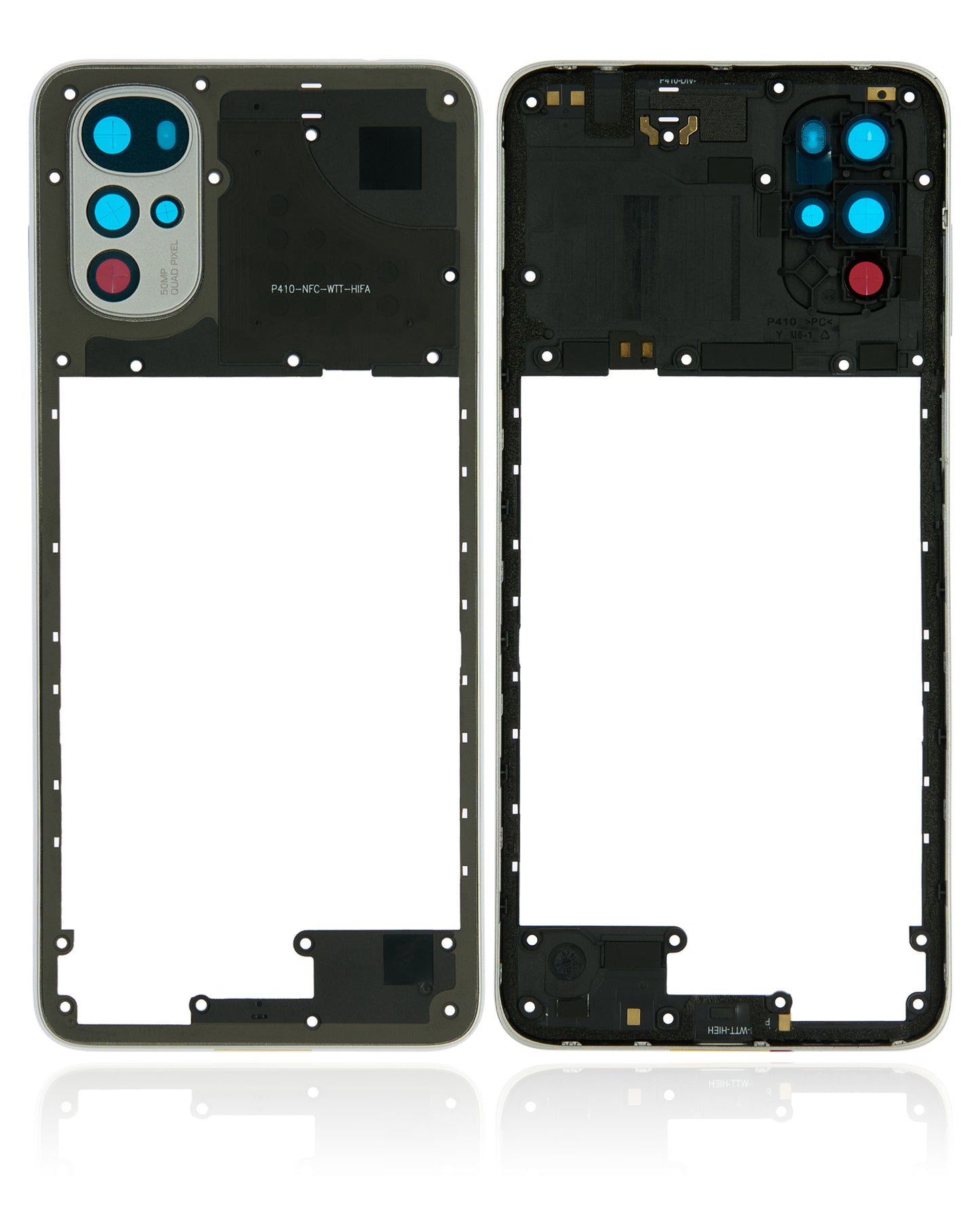 Mid-Frame Housing For Motorola Moto G22 (XT2231 / 2022) (Pearl White) replacement part SKU 107082110833 image 7