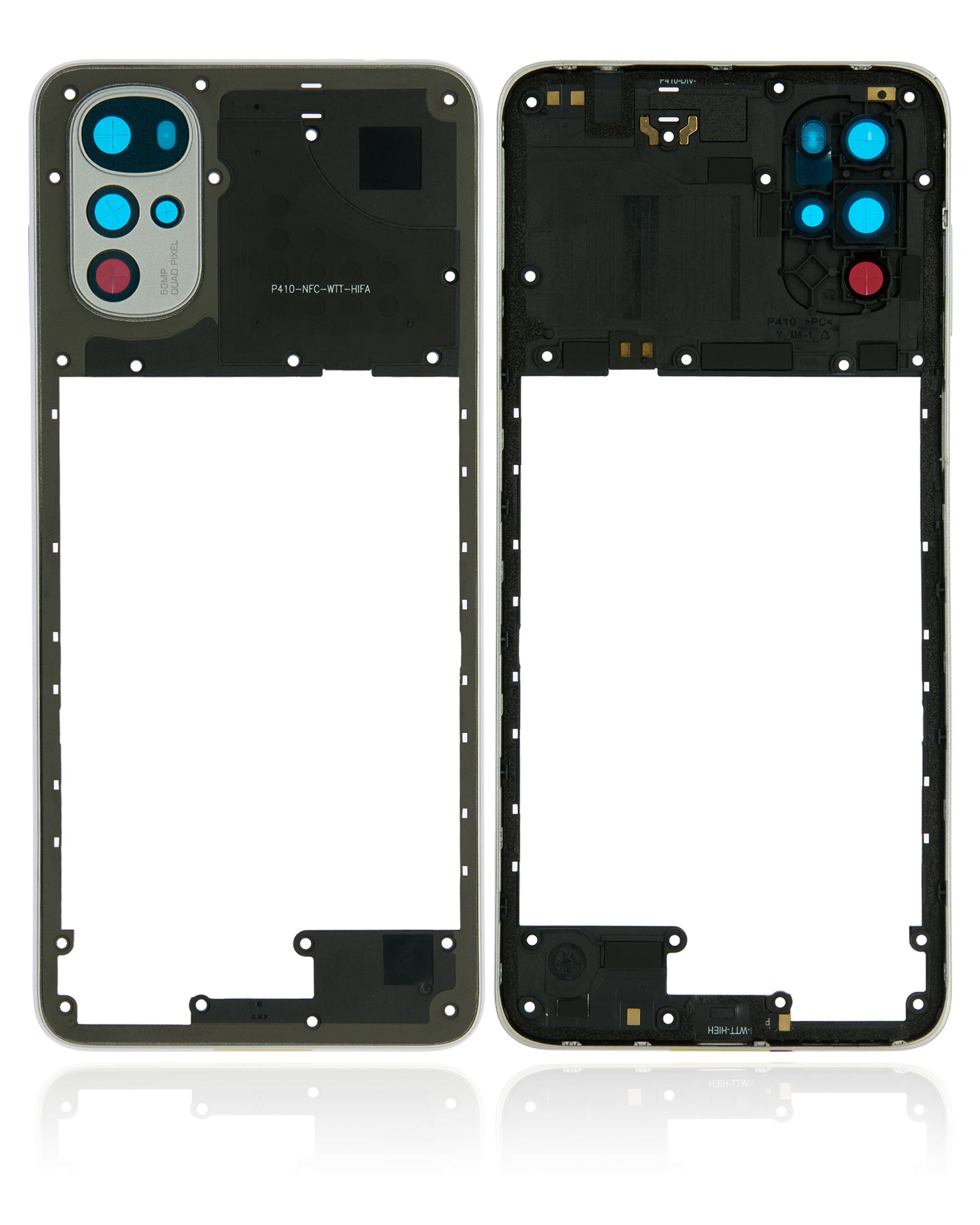 Mid-Frame Housing For Motorola Moto G22 (XT2231 / 2022) (Pearl White) replacement part SKU 107082110833 image 7