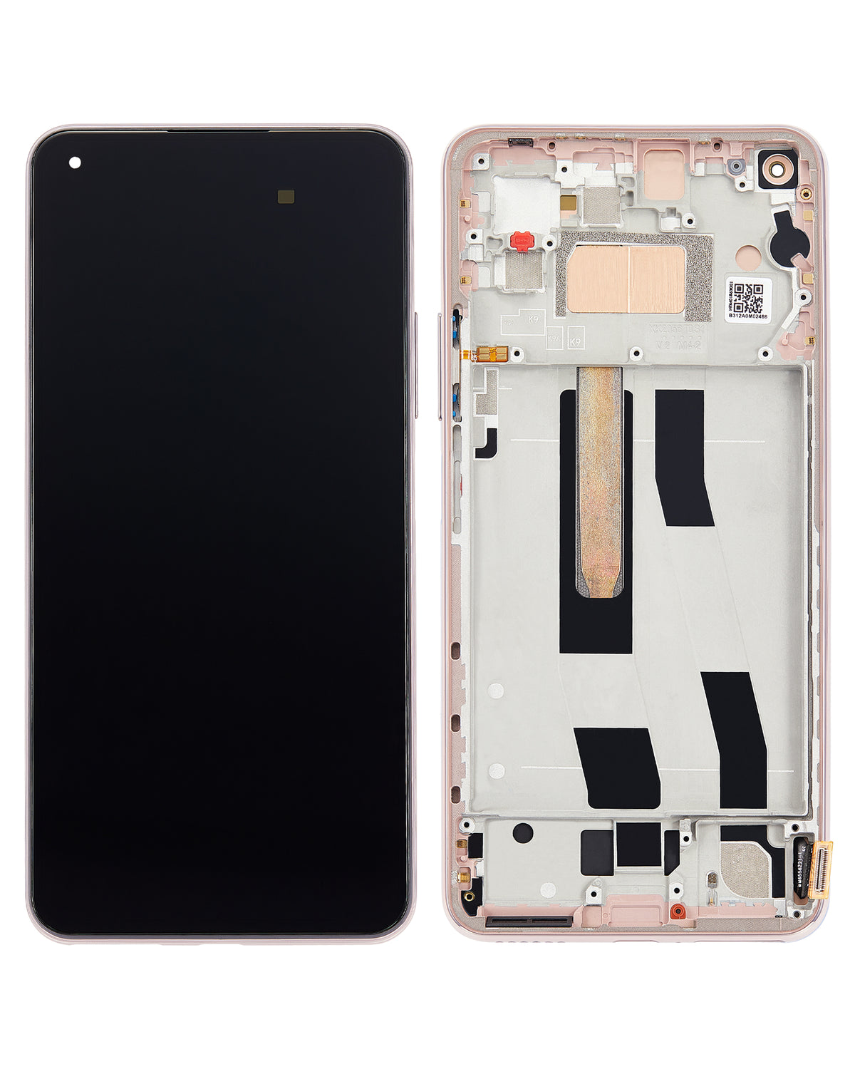 OLED Assembly With Frame For Xiaomi Mi 11 Lite / Xiaomi Mi 11 Lite 5G (Aftermarket Plus) (Peach Pink) - device repair spare component image SKU 107082114601 - image 6