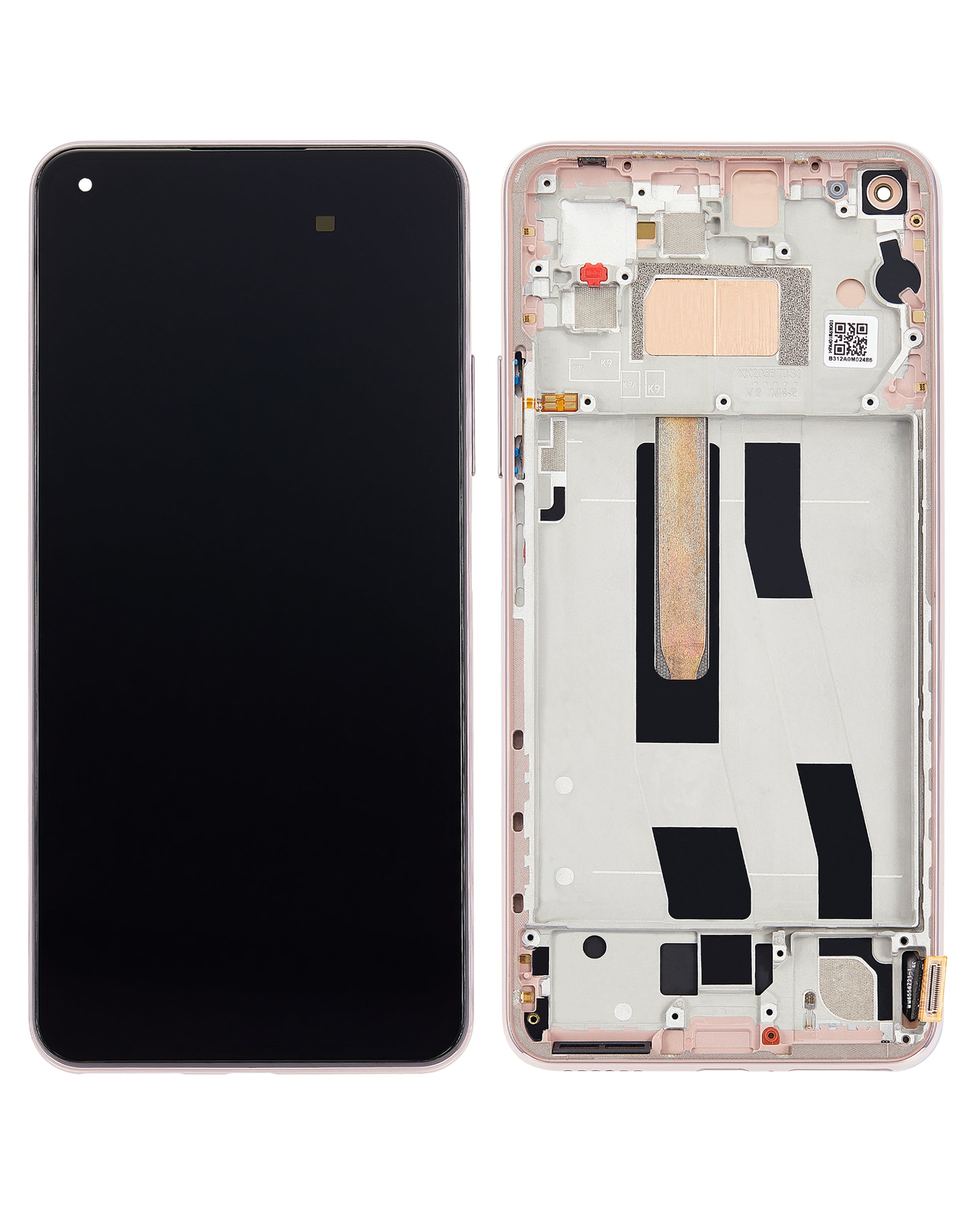 OLED Assembly With Frame For Xiaomi Mi 11 Lite / Xiaomi Mi 11 Lite 5G (Aftermarket Plus) (Peach Pink) - device repair spare component image SKU 107082114601 - image 6