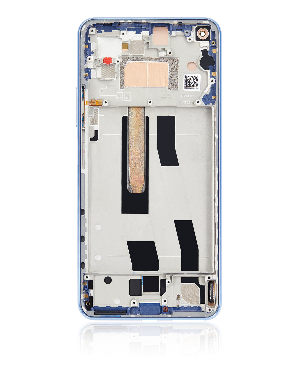 OLED Assembly With Frame For Xiaomi Mi 11 Lite / Xiaomi Mi 11 Lite 5G (Aftermarket Plus) (Bubblegum Blue) - repair part close detail image SKU 107082114602 - image 8