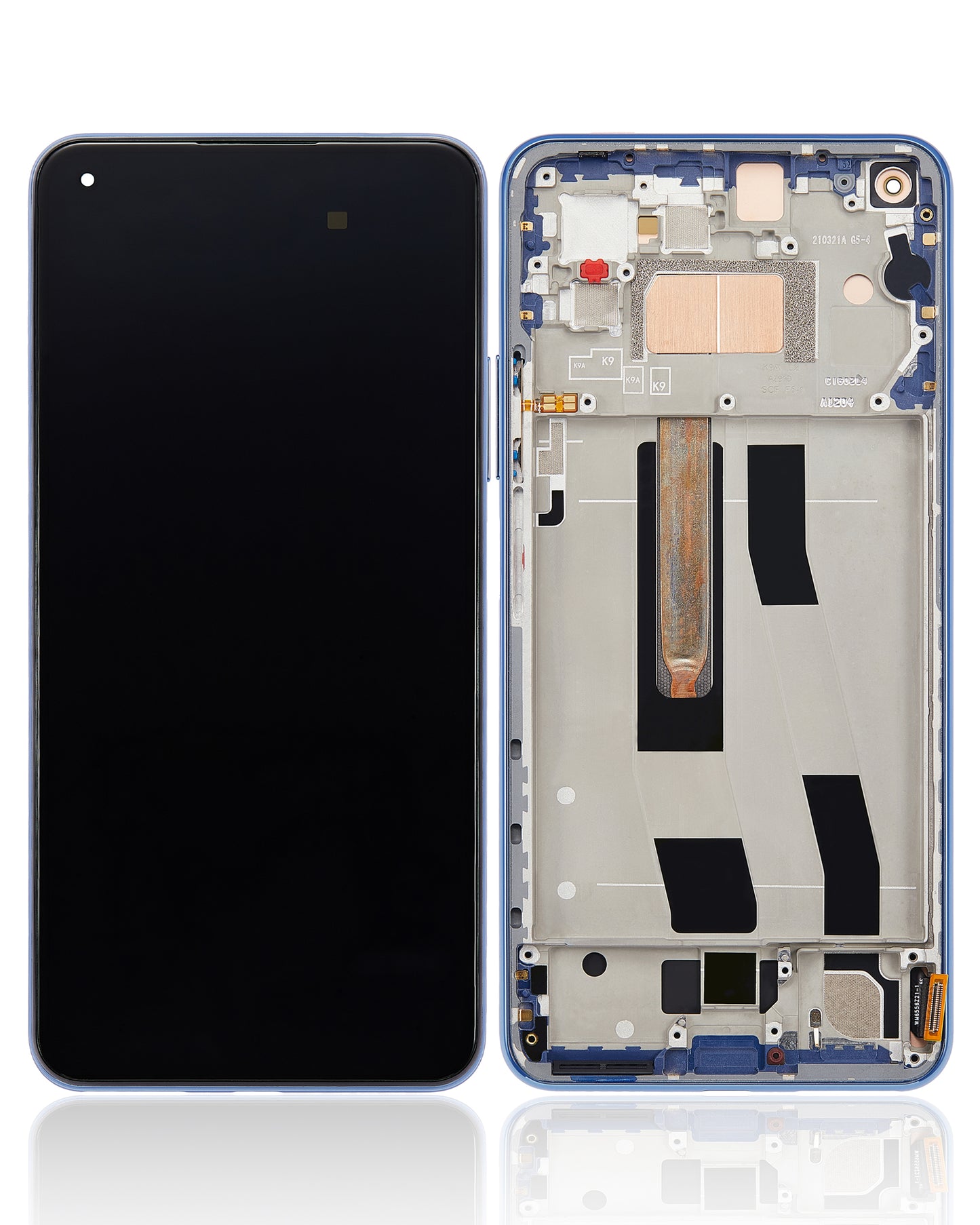OLED Assembly With Frame For Xiaomi Mi 11 Lite / Xiaomi Mi 11 Lite 5G (Refurbished) (Bubblegum Blue) - device repair spare component image SKU 107082114606 - image 6