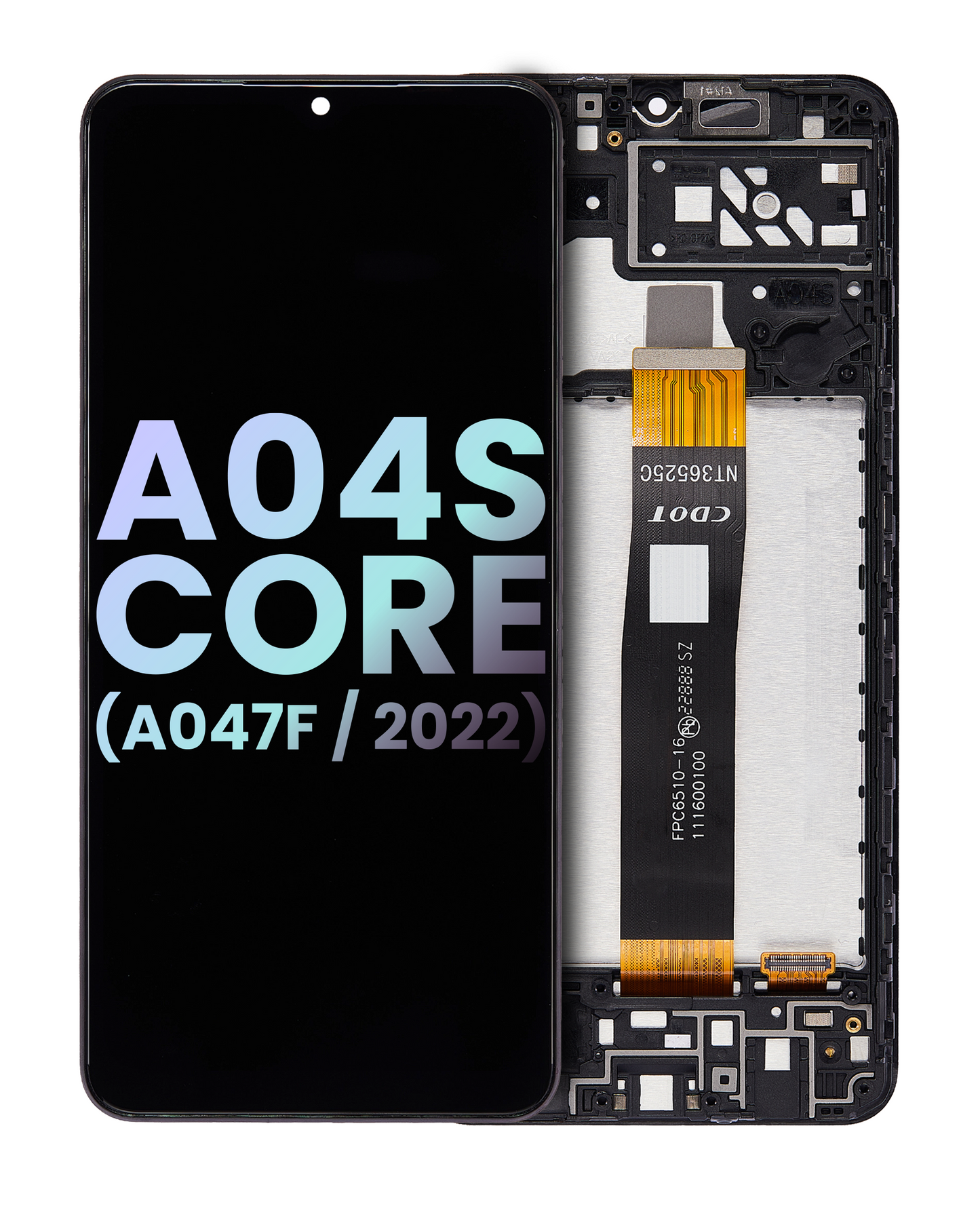 LCD Assembly With Frame For Samsung Galaxy A04S Core (A047 / 2022) (Service Pack) (Black) replacement part product image 1 - SKU 107082122603