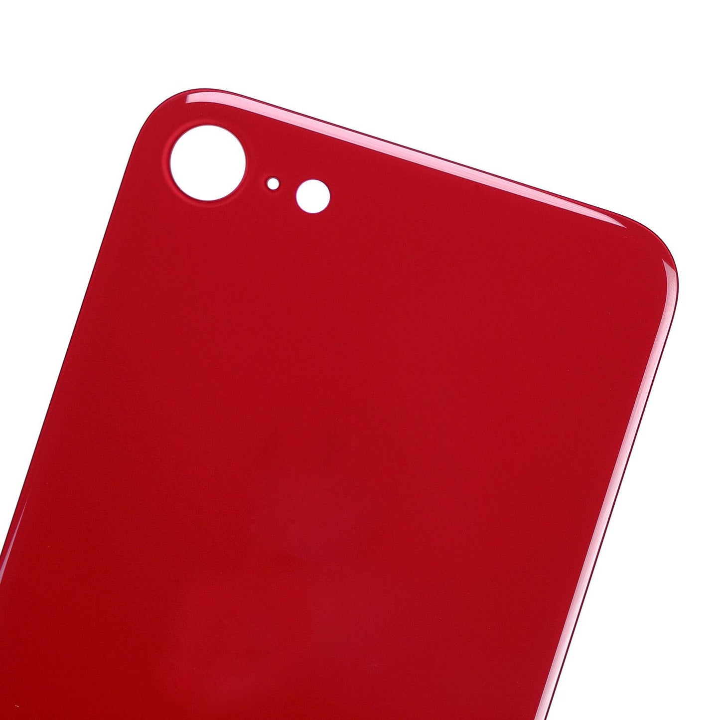 Back Glass With 3M Adhesive For iPhone 8 / SE (2020) (No Logo / Large Camera Hole) (Red)