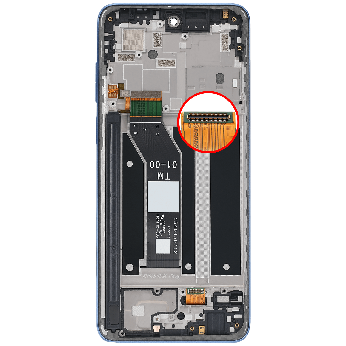 LCD Assembly With Frame For Motorola Moto G Stylus 4G (XT2317 / 2023) (Refurbished) (Blue) replacement part SKU 107082126705 image 9