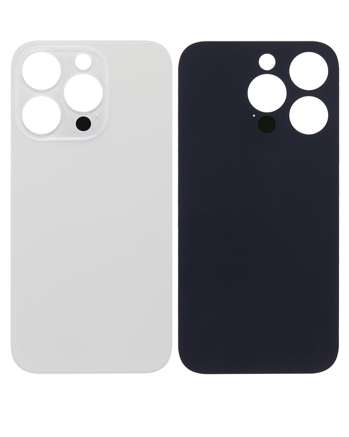 Back Glass With 3M Adhesive For iPhone 14 Pro (No Logo / Large Camera Hole) (Silver)
