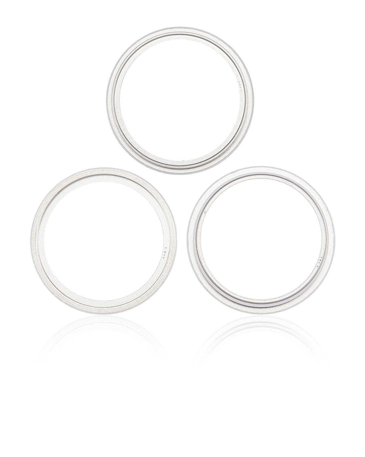 Back Camera Bezel Ring Only For iPhone 14 Pro / 14 Pro Max (Silver) (3 Piece Set)