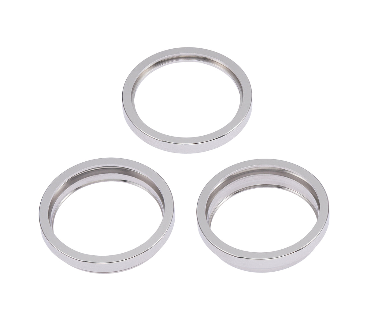 Back Camera Bezel Ring Only For iPhone 14 Pro / 14 Pro Max (Silver) (3 Piece Set)