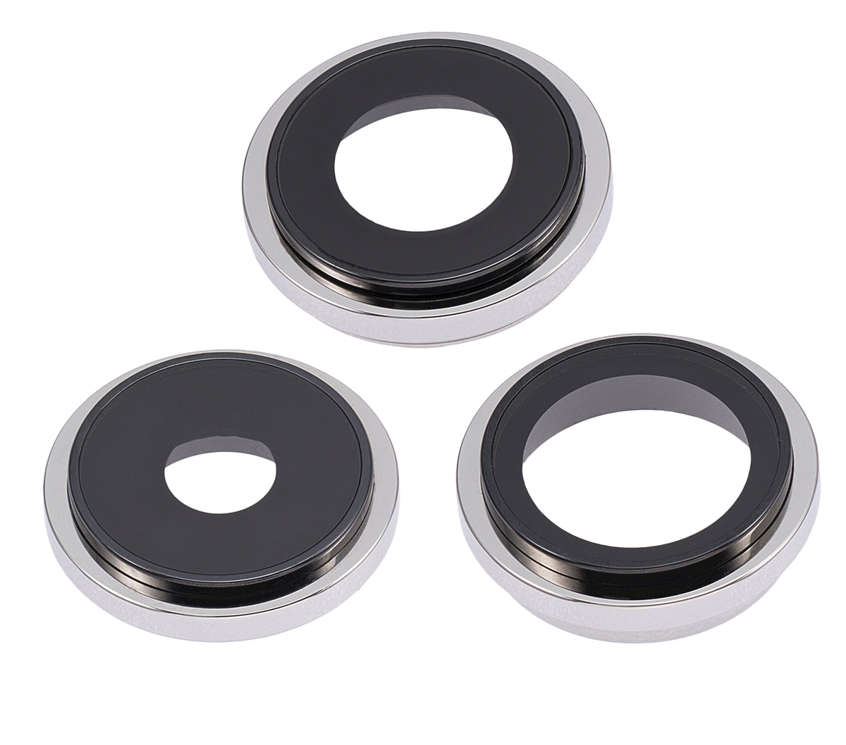 Back Camera Lens With Bracket & Bezel For iPhone 14 Pro / 14 Pro Max (Silver) (3 Piece Set) (Premium)