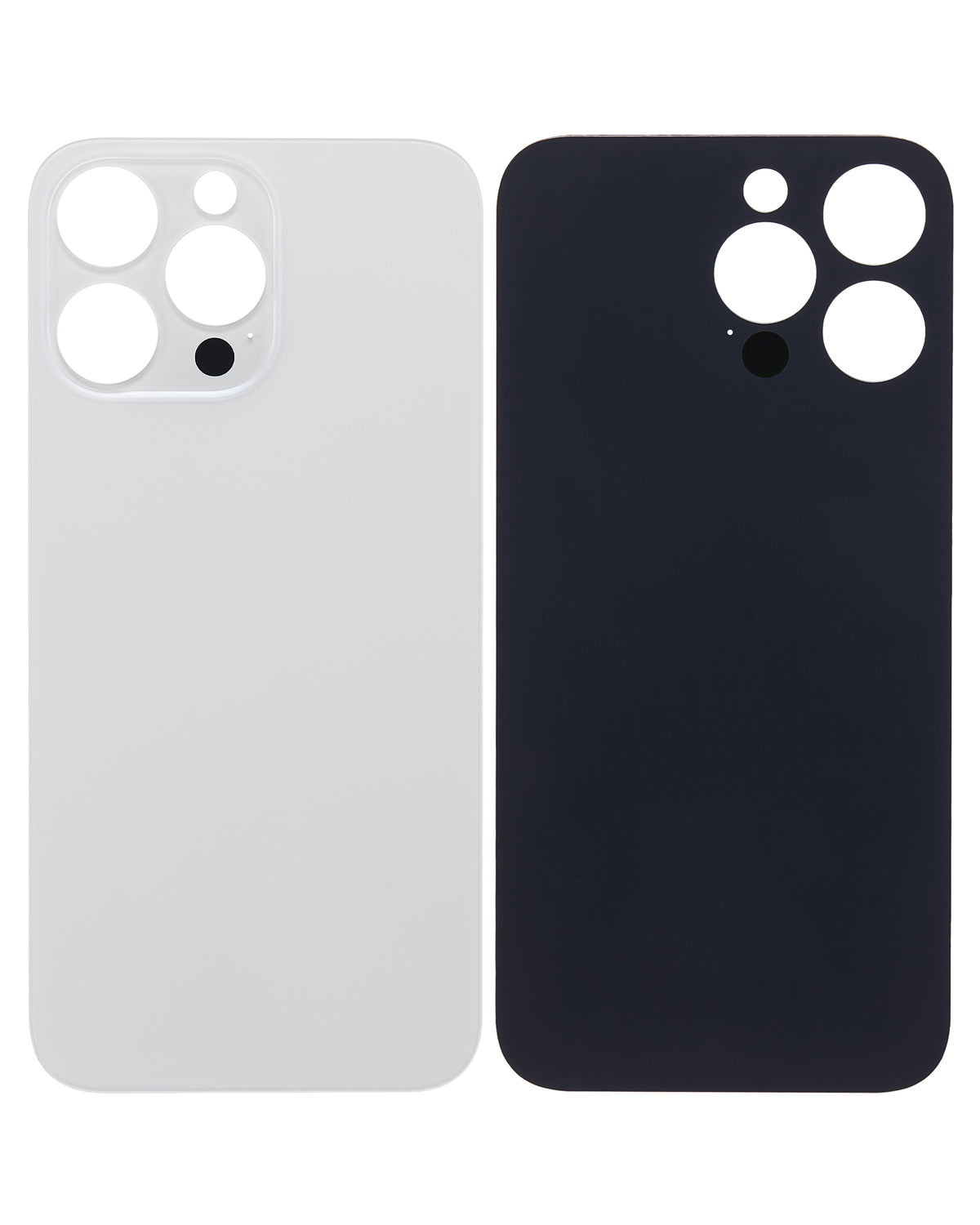 Back Glass With 3M Adhesive For iPhone 14 Pro Max (No Logo / Large Camera Hole) (Silver)