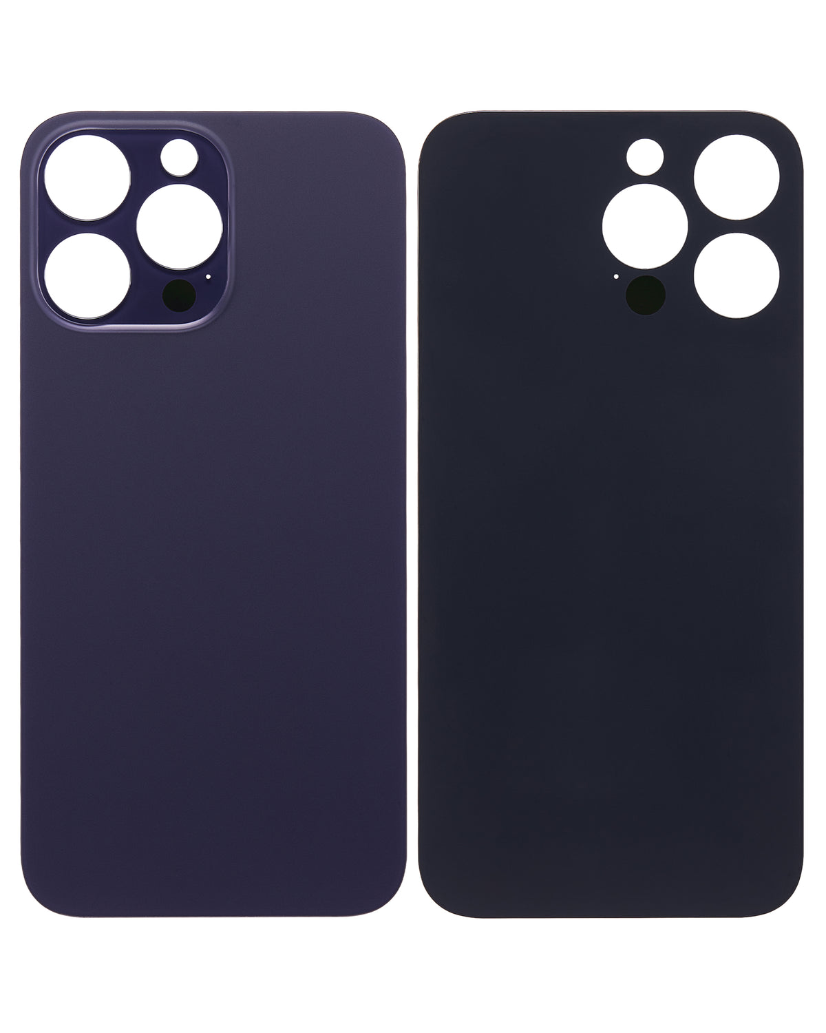 Back Glass With 3M Adhesive For iPhone 14 Pro Max (No Logo / Large Camera Hole) (Deep Purple)