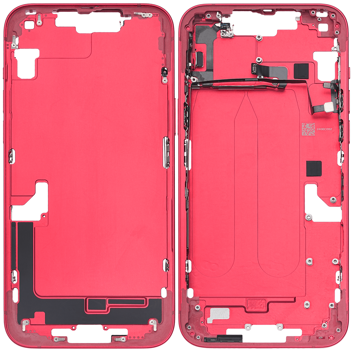 Mid-Frame Housing W/ Small Parts For iPhone 14 Plus (US Version) (Used OEM Pull: Grade A) (Red)