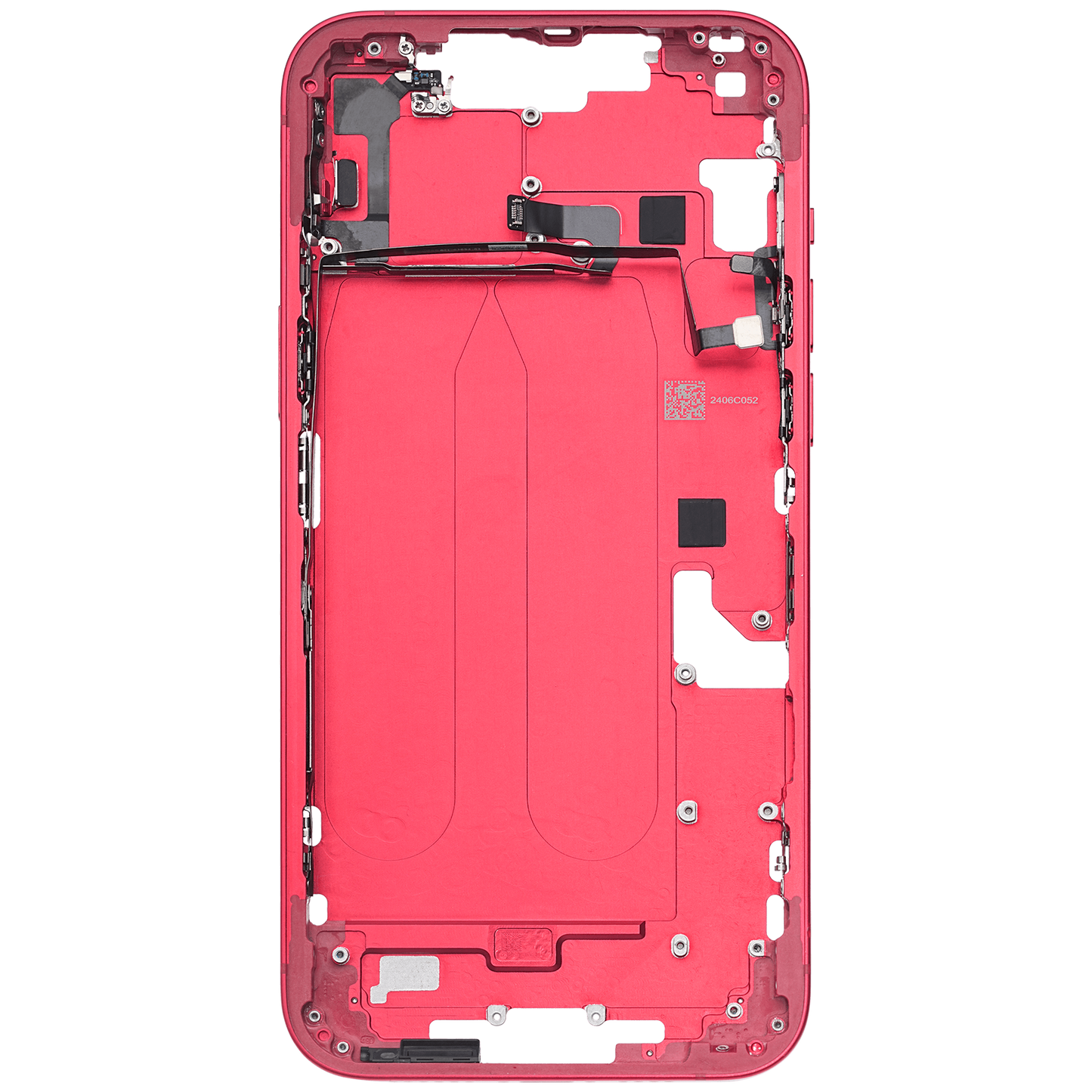 Mid-Frame Housing W/ Small Parts For iPhone 14 Plus (US Version) (Used OEM Pull: Grade A) (Red)