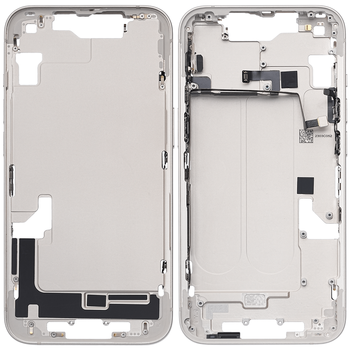 Mid-Frame Housing W/ Small Parts For iPhone 14 (US Version) (Used OEM Pull: Grade B) (Starlight)