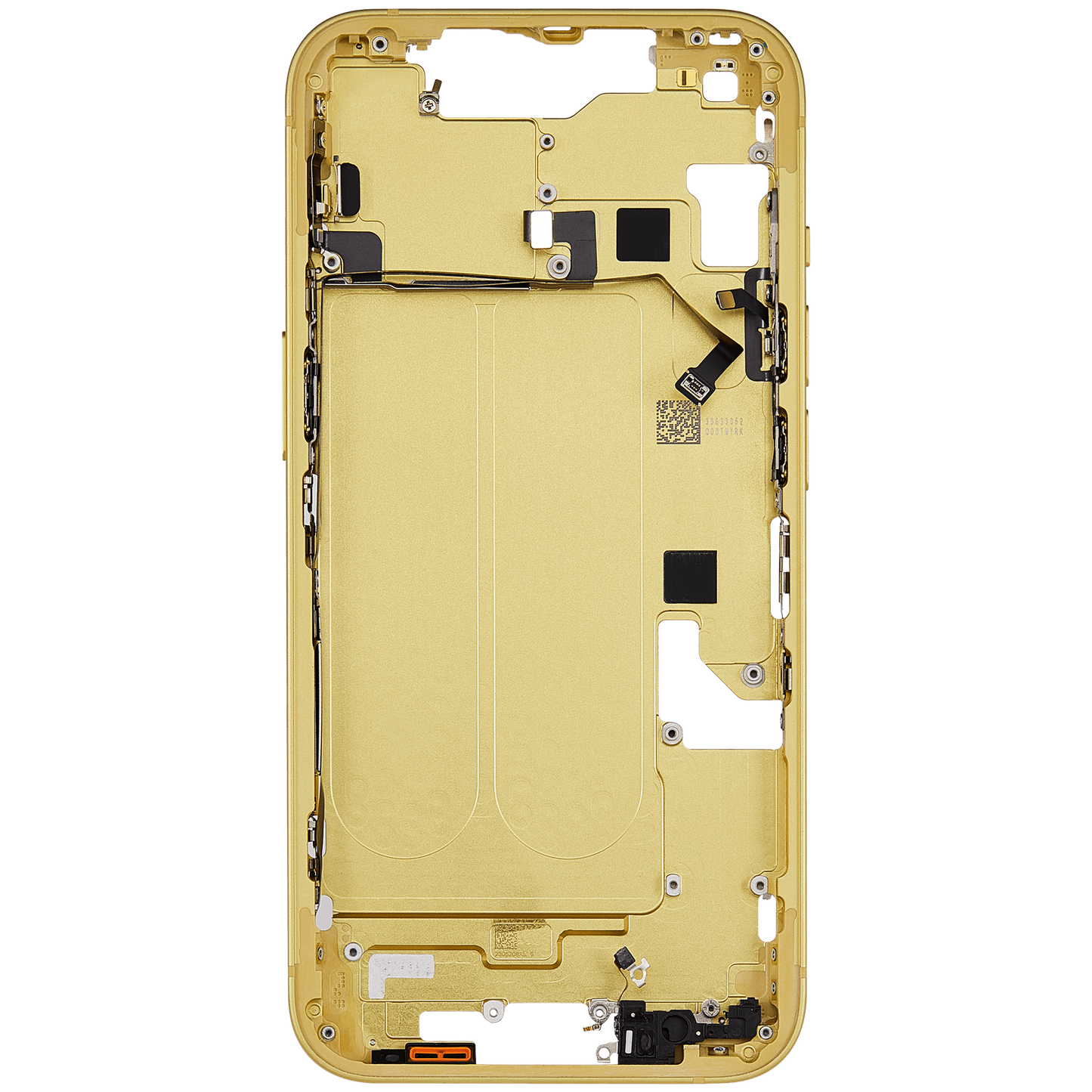 Mid-Frame Housing W/ Small Parts For iPhone 14 (US Version) (Used OEM Pull: Grade B) (Yellow)