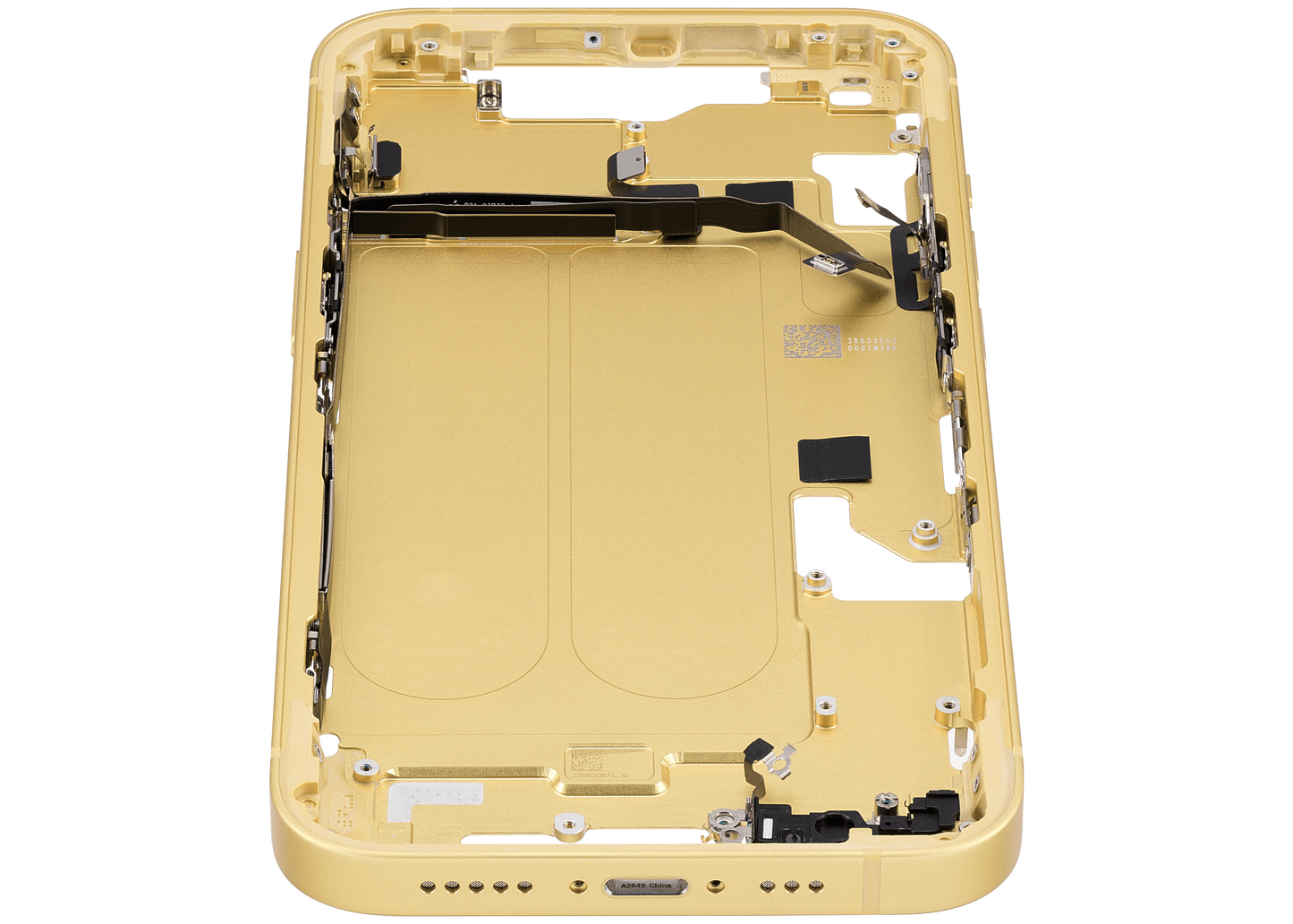 Mid-Frame Housing W/ Small Parts For iPhone 14 (US Version) (Used OEM Pull: Grade B) (Yellow)