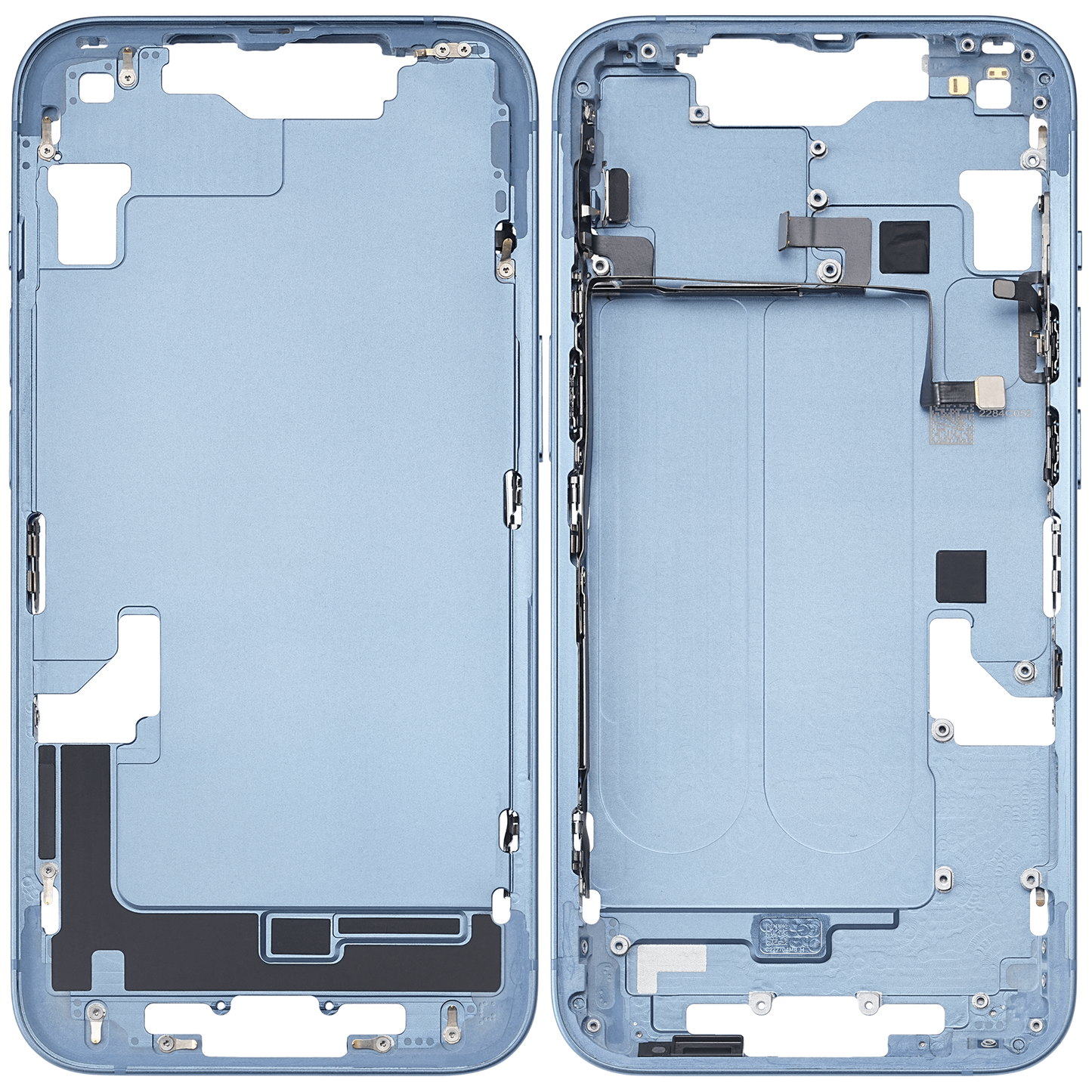 Mid-Frame Housing W/ Small Parts For iPhone 14 (US Version) (Used OEM Pull: Grade B) (Blue)
