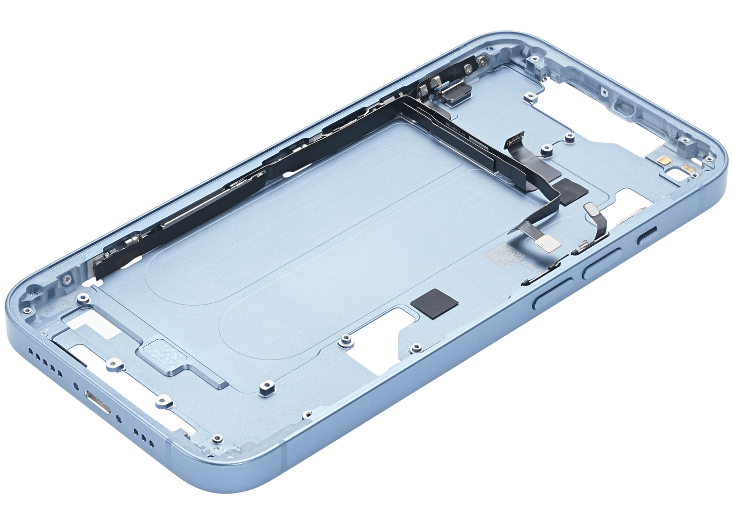 Mid-Frame Housing W/ Small Parts For iPhone 14 (US Version) (Used OEM Pull: Grade B) (Blue)