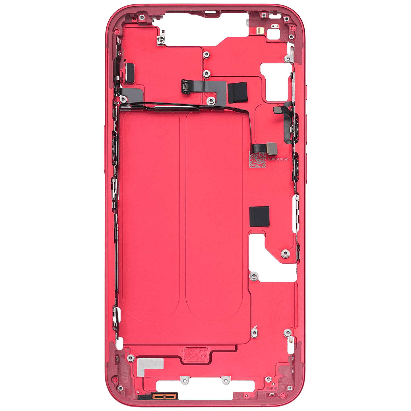 Mid-Frame Housing W/ Small Parts For iPhone 14 (US Version) (Used OEM Pull: Grade B) (Red)