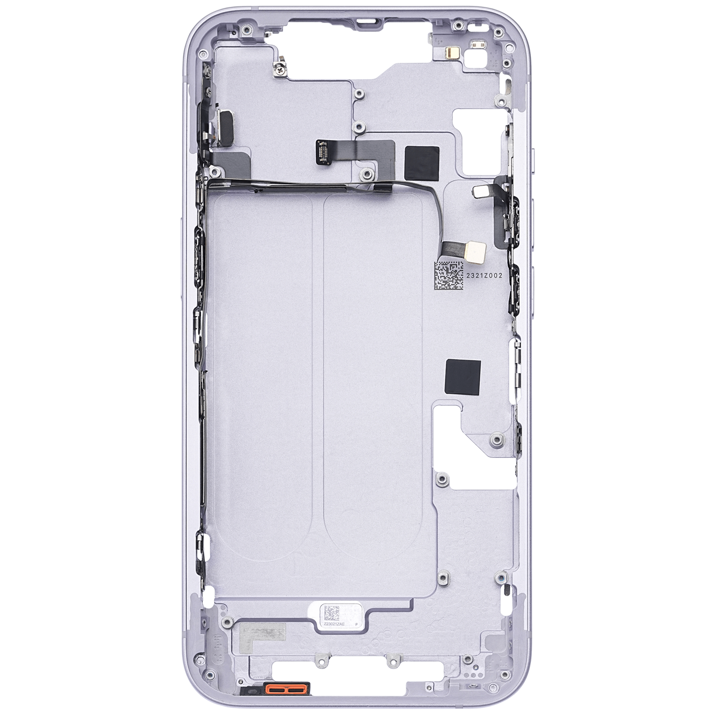 Mid-Frame Housing W/ Small Parts For iPhone 14 (US Version) (Used OEM Pull: Grade C) (Purple)