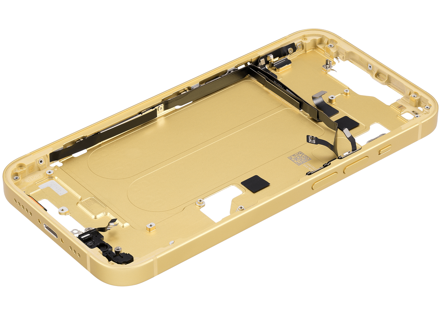 Mid-Frame Housing W/ Small Parts For iPhone 14 (US Version) (Used OEM Pull: Grade C) (Yellow)