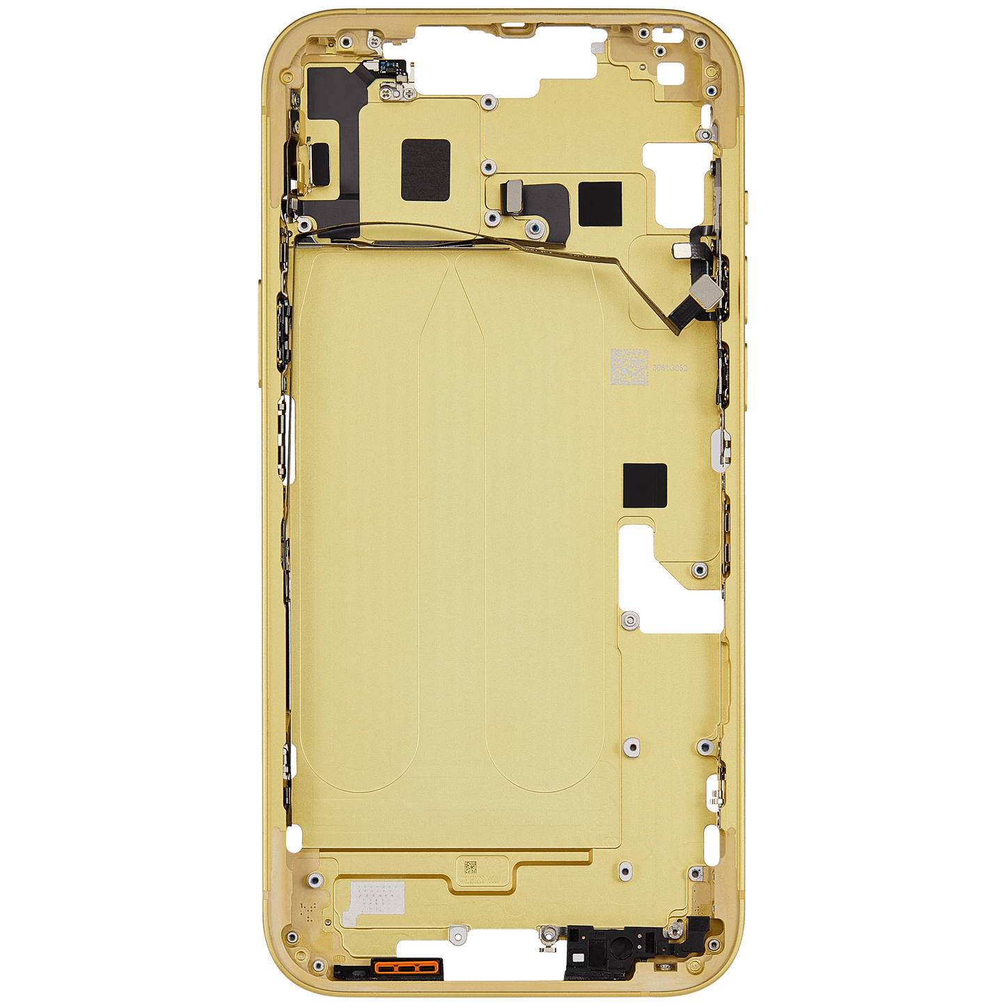 Mid-Frame Housing W/ Small Parts For iPhone 14 Plus (US Version) (Used OEM Pull: Grade B) (Yellow)