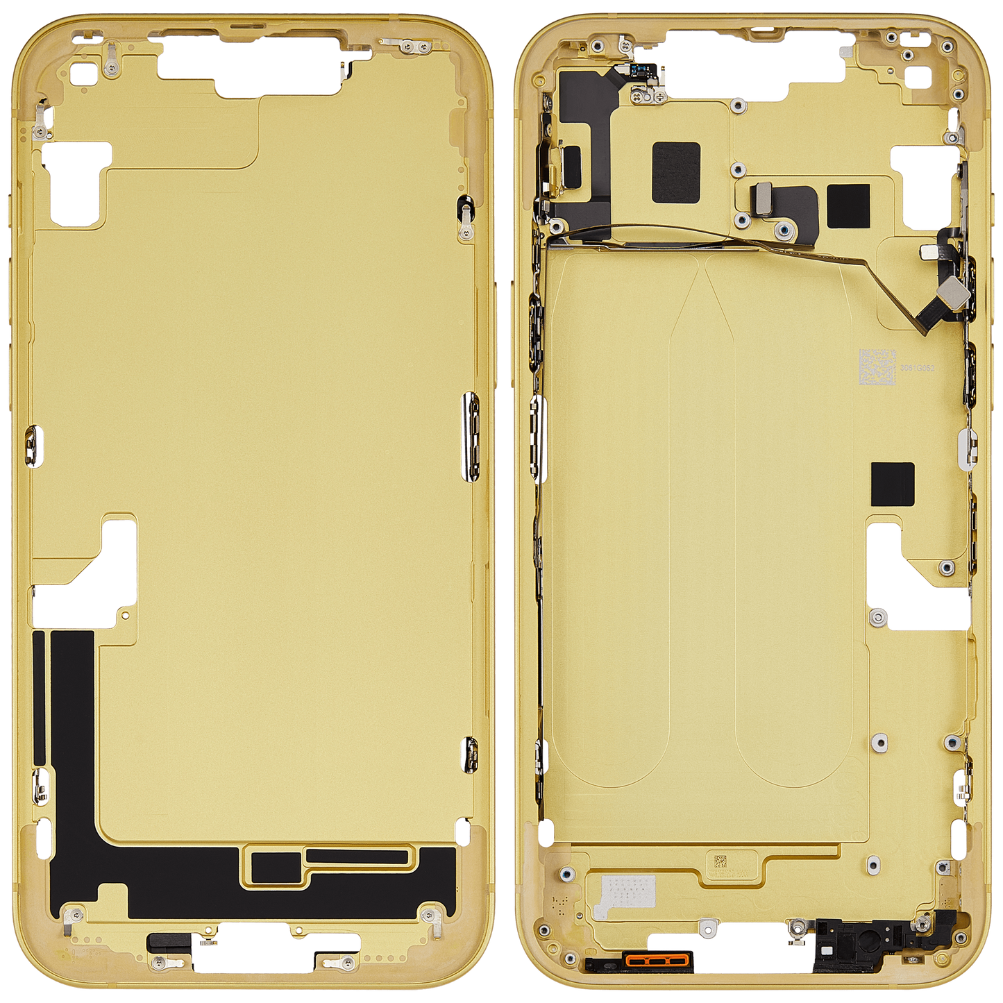 Mid-Frame Housing W/ Small Parts For iPhone 14 Plus (US Version) (Used OEM Pull: Grade C) (Yellow)