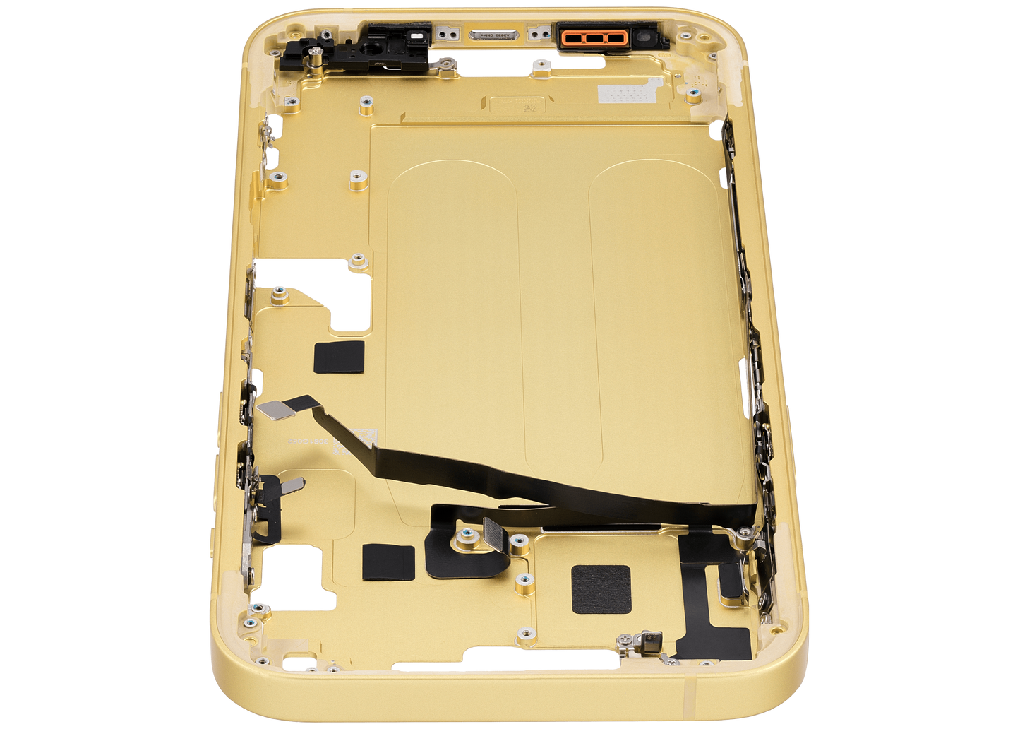 Mid-Frame Housing W/ Small Parts For iPhone 14 Plus (US Version) (Used OEM Pull: Grade C) (Yellow)