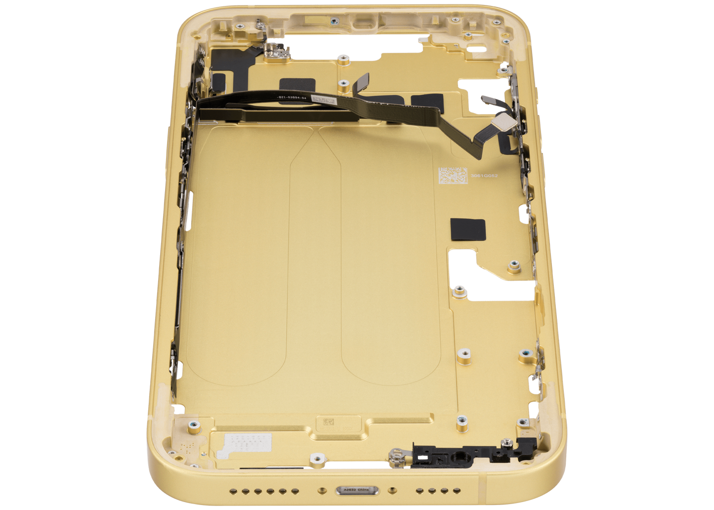 Mid-Frame Housing W/ Small Parts For iPhone 14 Plus (US Version) (Used OEM Pull: Grade C) (Yellow)