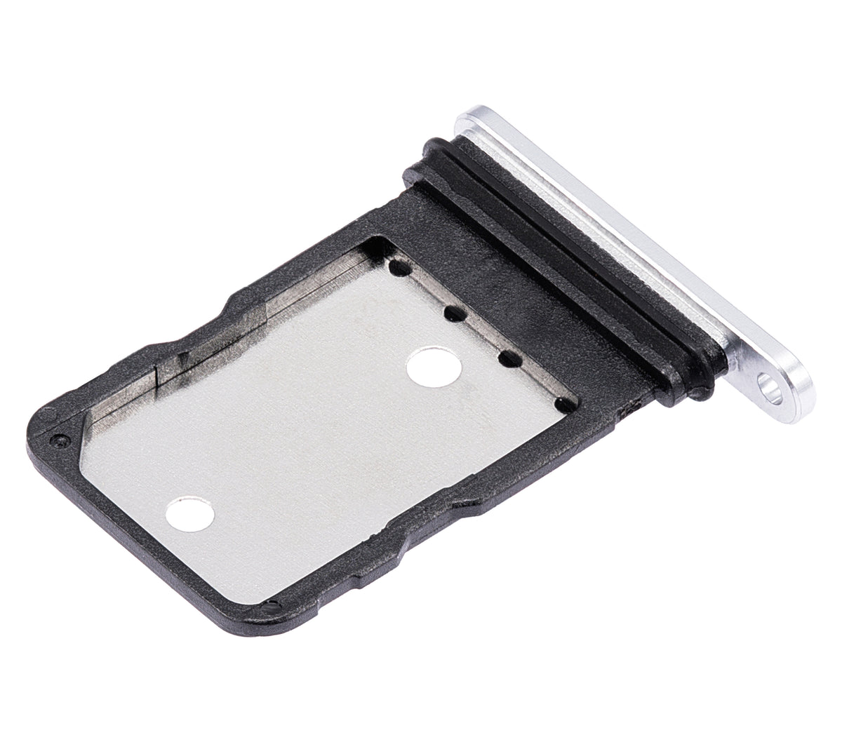 Single Sim Card Tray For Google Pixel 7 Pro (Snow) - phone repair part close-up