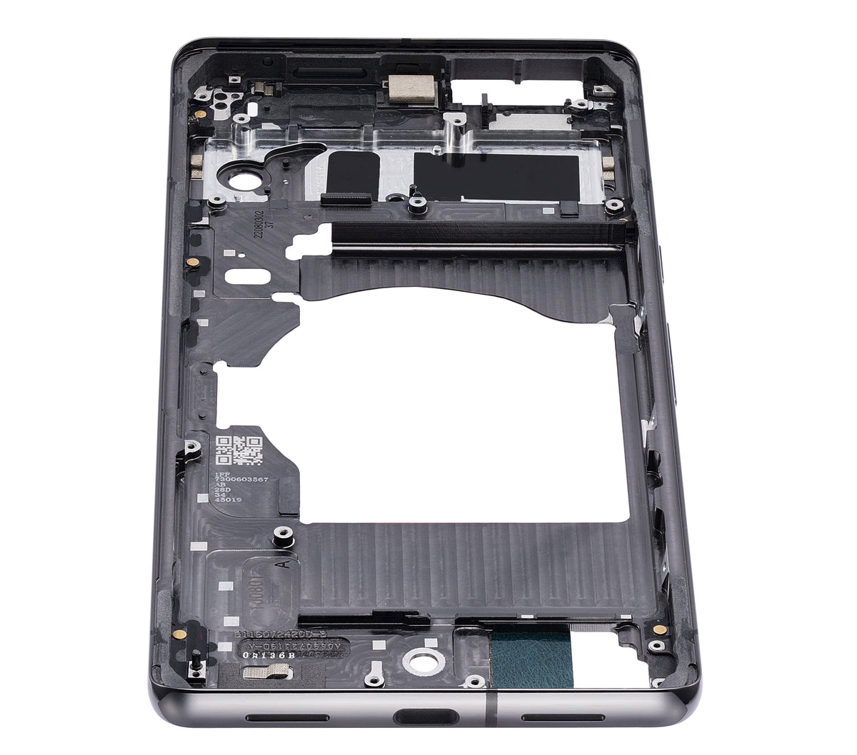 Mid-Frame Housing For Google Pixel 7 Pro (Obsidian) - replacement component detail view