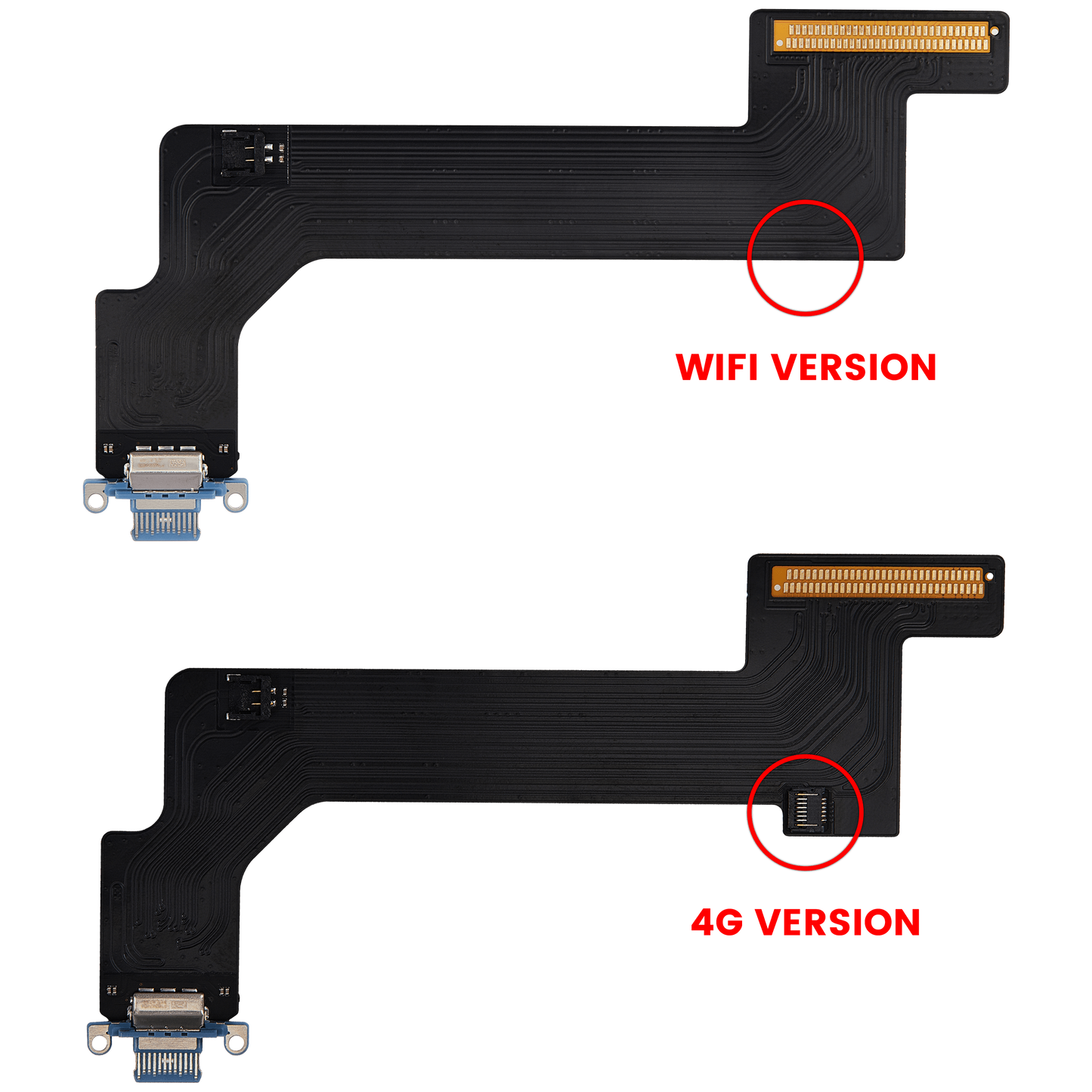 Charging Port Flex Cable For iPad 10 (2022) (WiFi Only) (Aftermarket Plus) (Blue)
