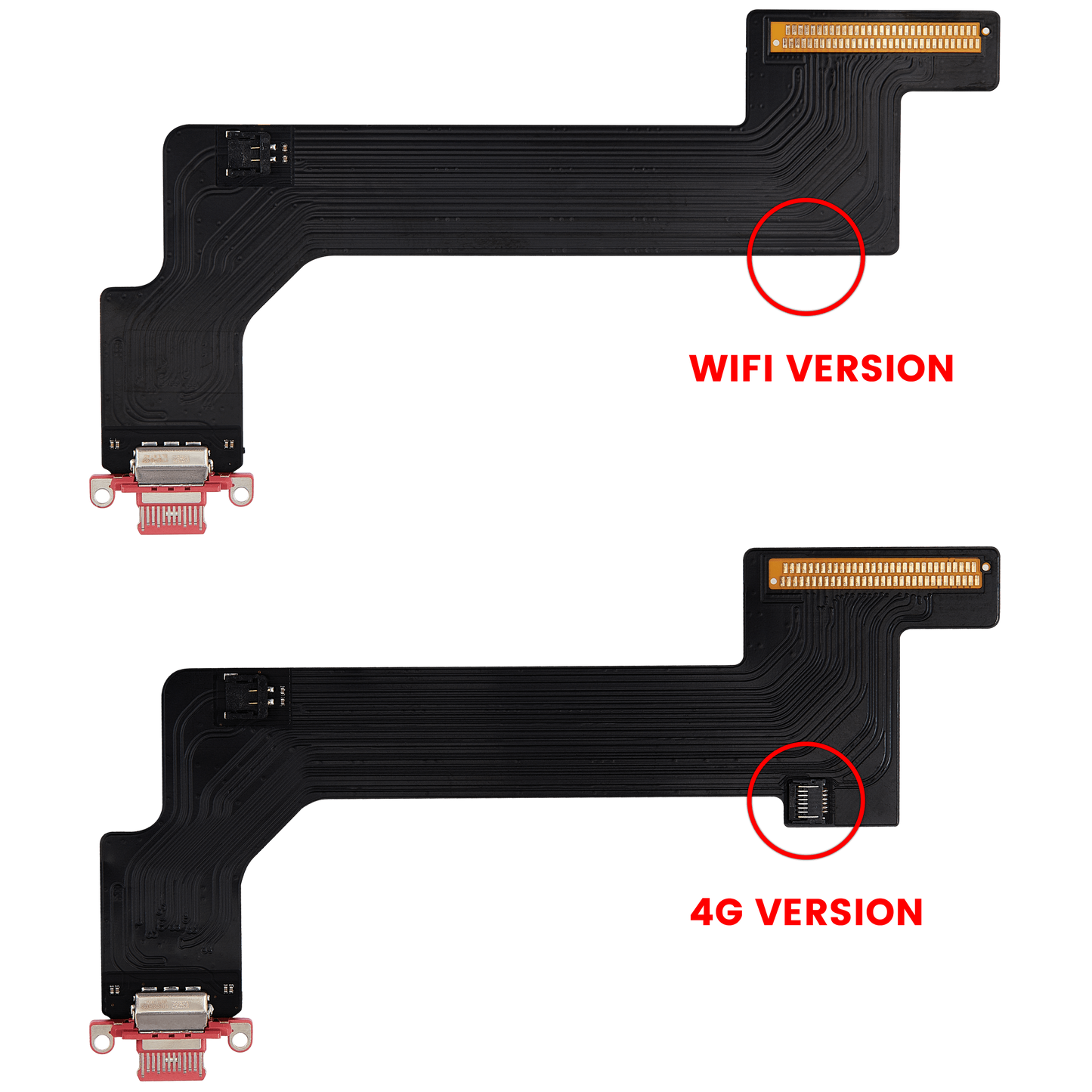 Charging Port Flex Cable For iPad 10 (2022) (WiFi Only) (Aftermarket Plus) (Pink)