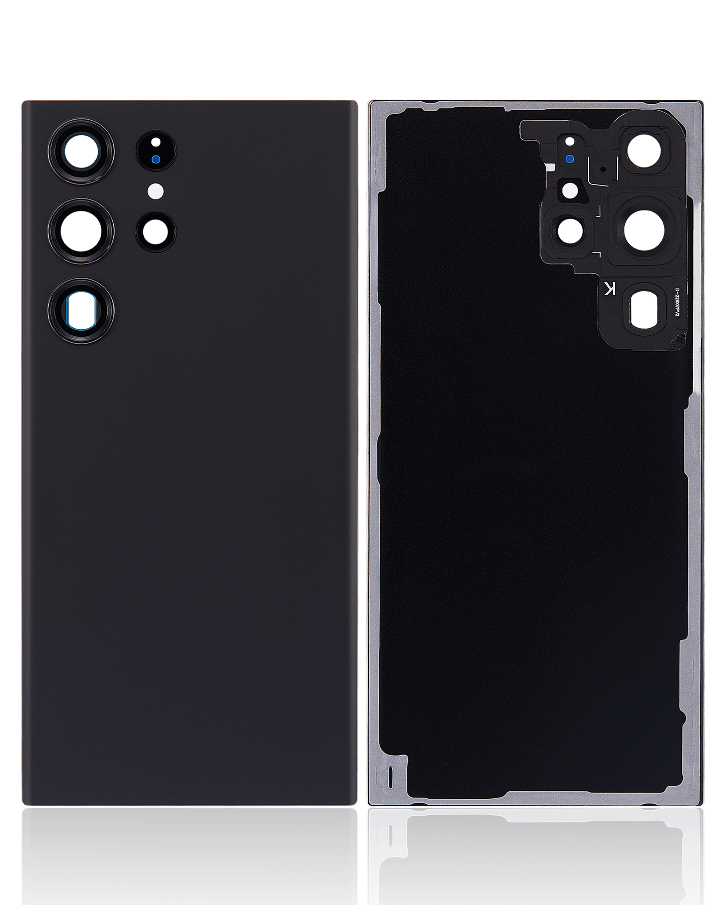 Back Cover Glass With Camera Lens For Samsung Galaxy S23 Ultra 5G (No Logo) (Aftermarket Plus) (Phantom Black)