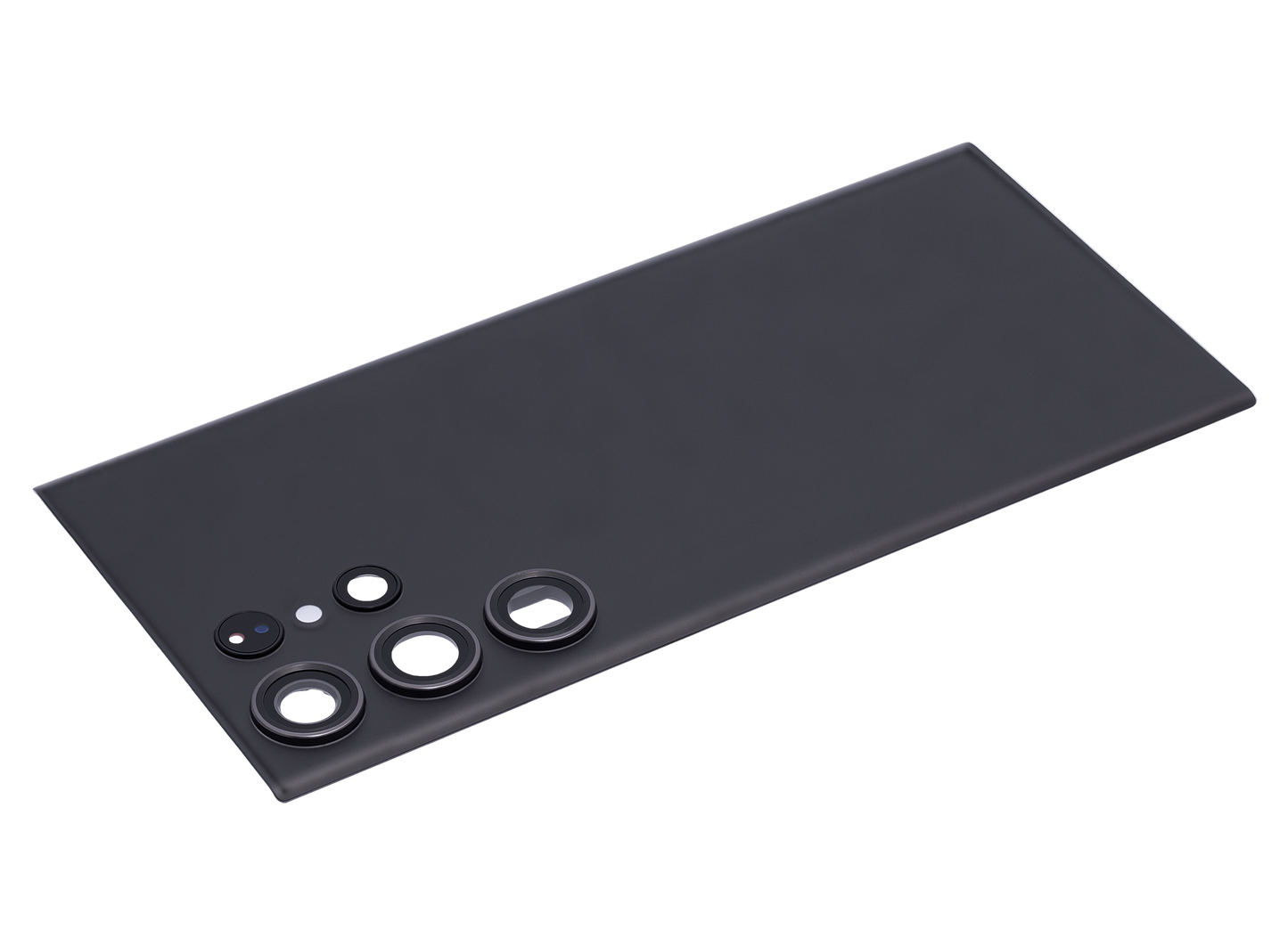 Back Cover Glass With Camera Lens For Samsung Galaxy S23 Ultra 5G (No Logo) (Aftermarket Plus) (Phantom Black)