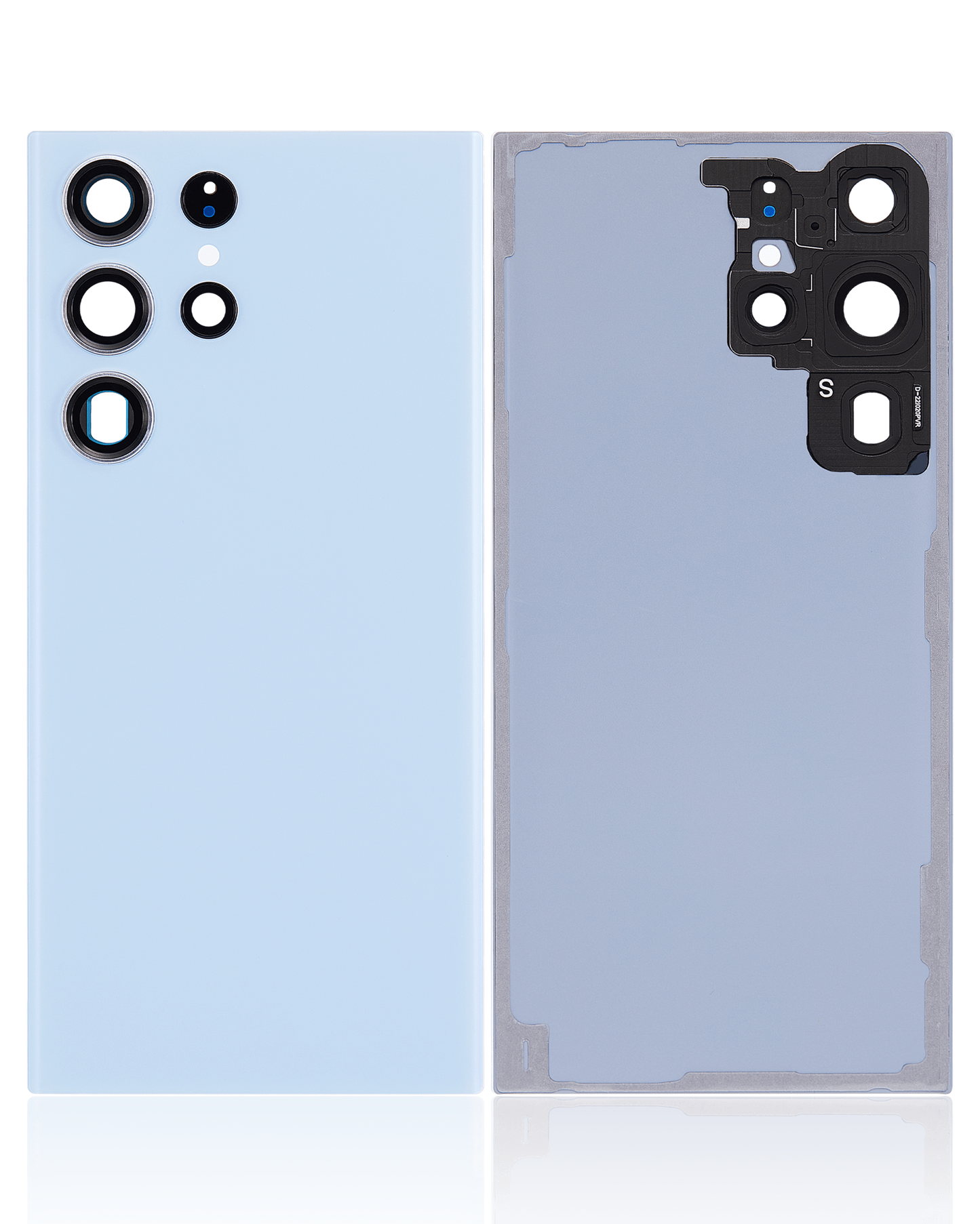 Back Cover Glass With Camera Lens For Samsung Galaxy S23 Ultra 5G (No Logo) (Aftermarket Plus) (Sky Blue)