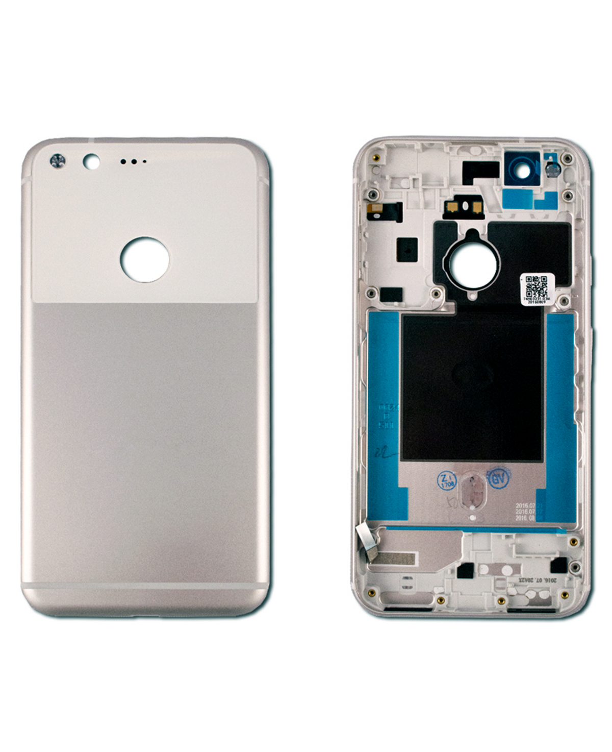 Back cover Glass For Google Pixel 5.0 (Used OEM Pull: Grade New) (White) - phone repair part close-up