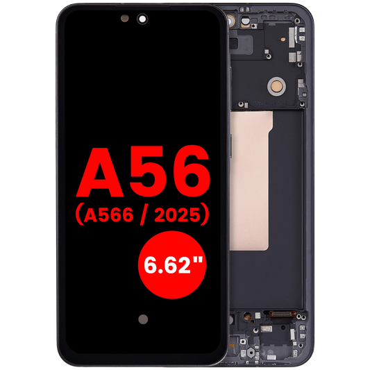 OLED Assembly With Frame For Samsung Galaxy A56 5G (A566 / 2025) (6.62") (Aftermarket Plus) (Graphite) - product image 1