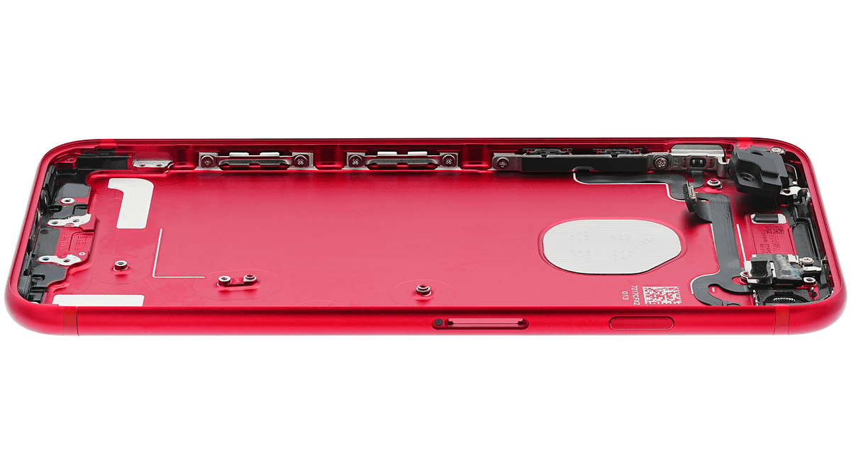 Back Housing W/ Small Parts For iPhone 7 (Used OEM Pull: Grade A) (Red)