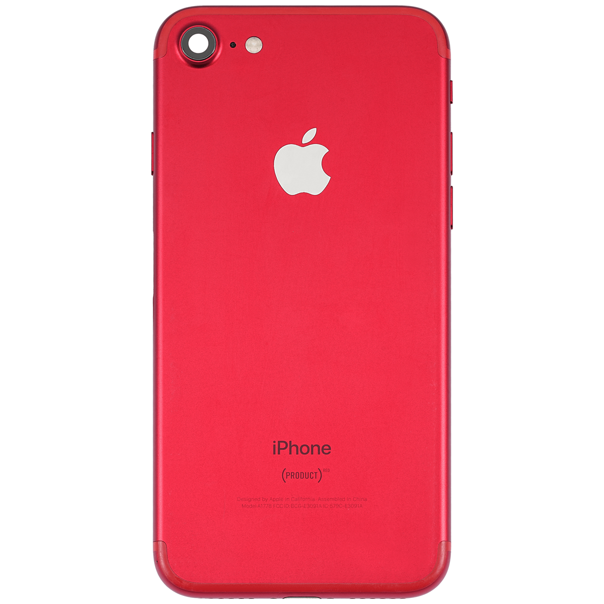 Back Housing W/ Small Parts For iPhone 7 (Used OEM Pull: Grade A) (Red)