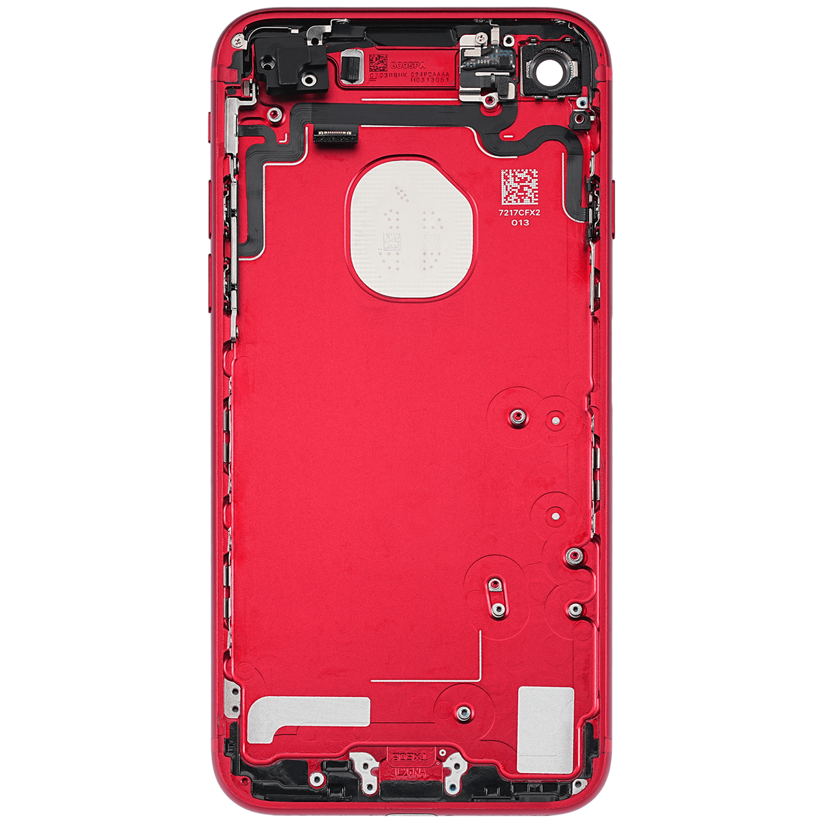 Back Housing W/ Small Parts For iPhone 7 (Used OEM Pull: Grade A) (Red)