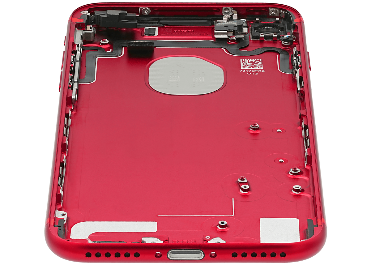 Back Housing W/ Small Parts For iPhone 7 (Used OEM Pull: Grade A) (Red)