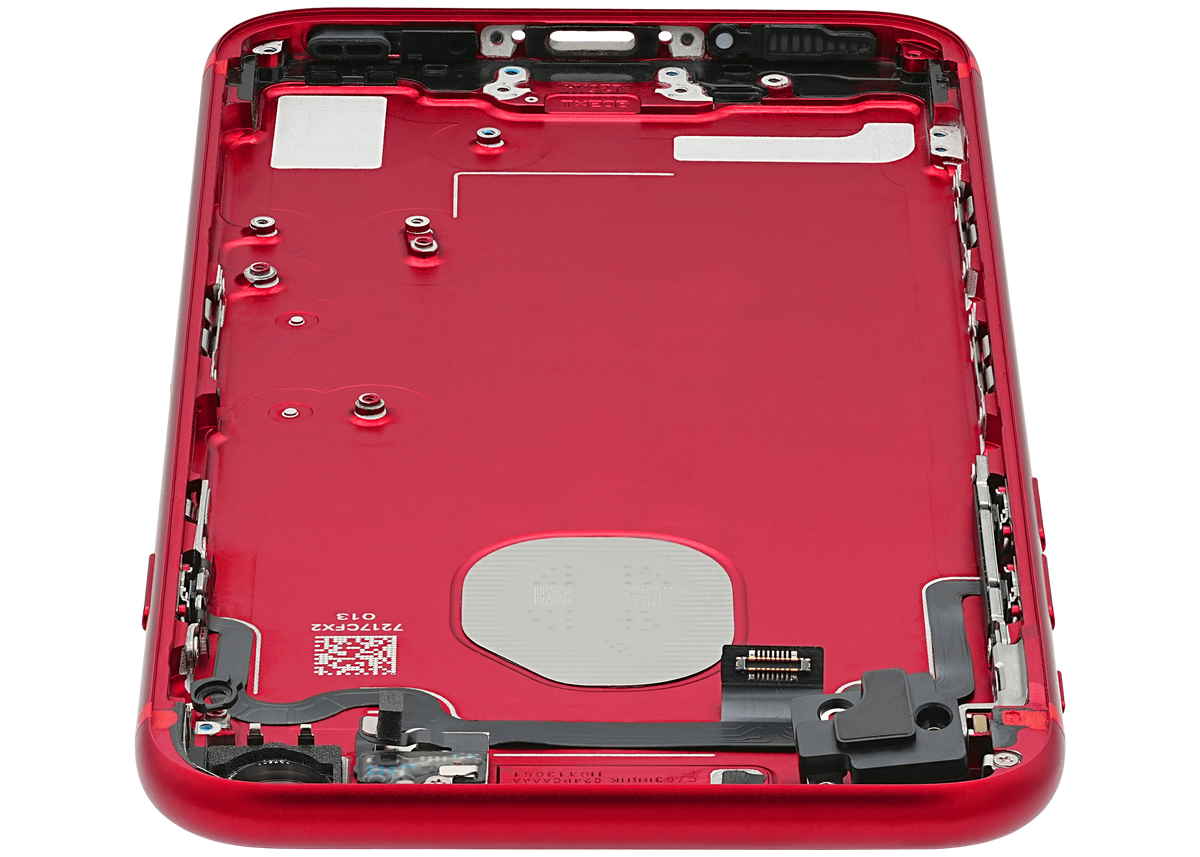 Back Housing W/ Small Parts For iPhone 7 (Used OEM Pull: Grade A) (Red)