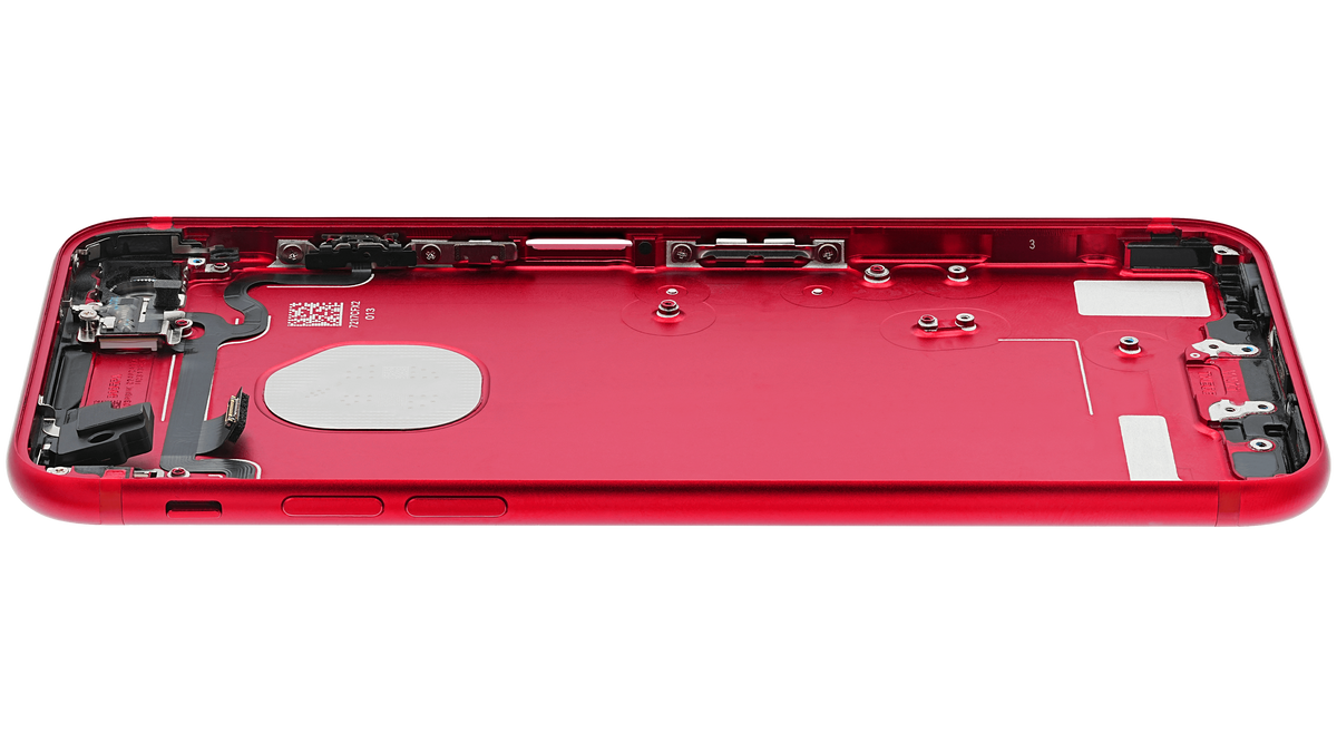 Back Housing W/ Small Parts For iPhone 7 (Used OEM Pull: Grade A) (Red)