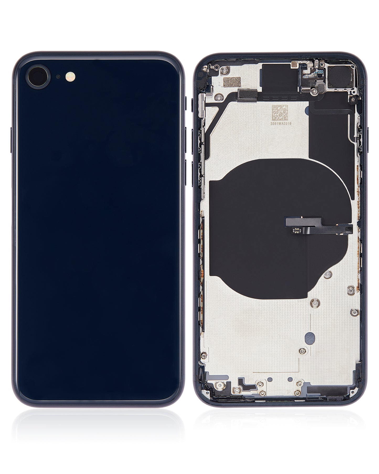 Back Housing W/ Small Components Pre-Installed For iPhone SE (2022) (Used OEM Pull: Grade A) (Midnight)