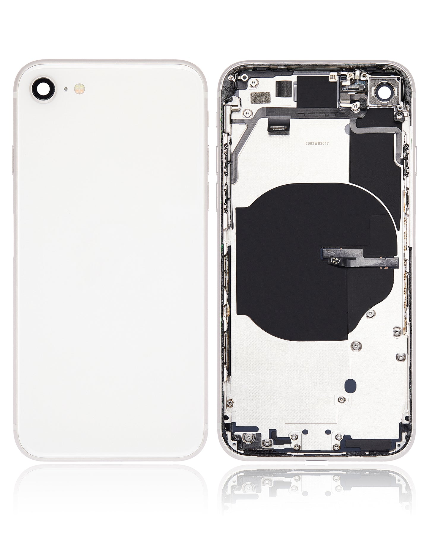 Back Housing W/ Small Components Pre-Installed For iPhone SE (2022) (Used OEM Pull: Grade A) (Starlight)