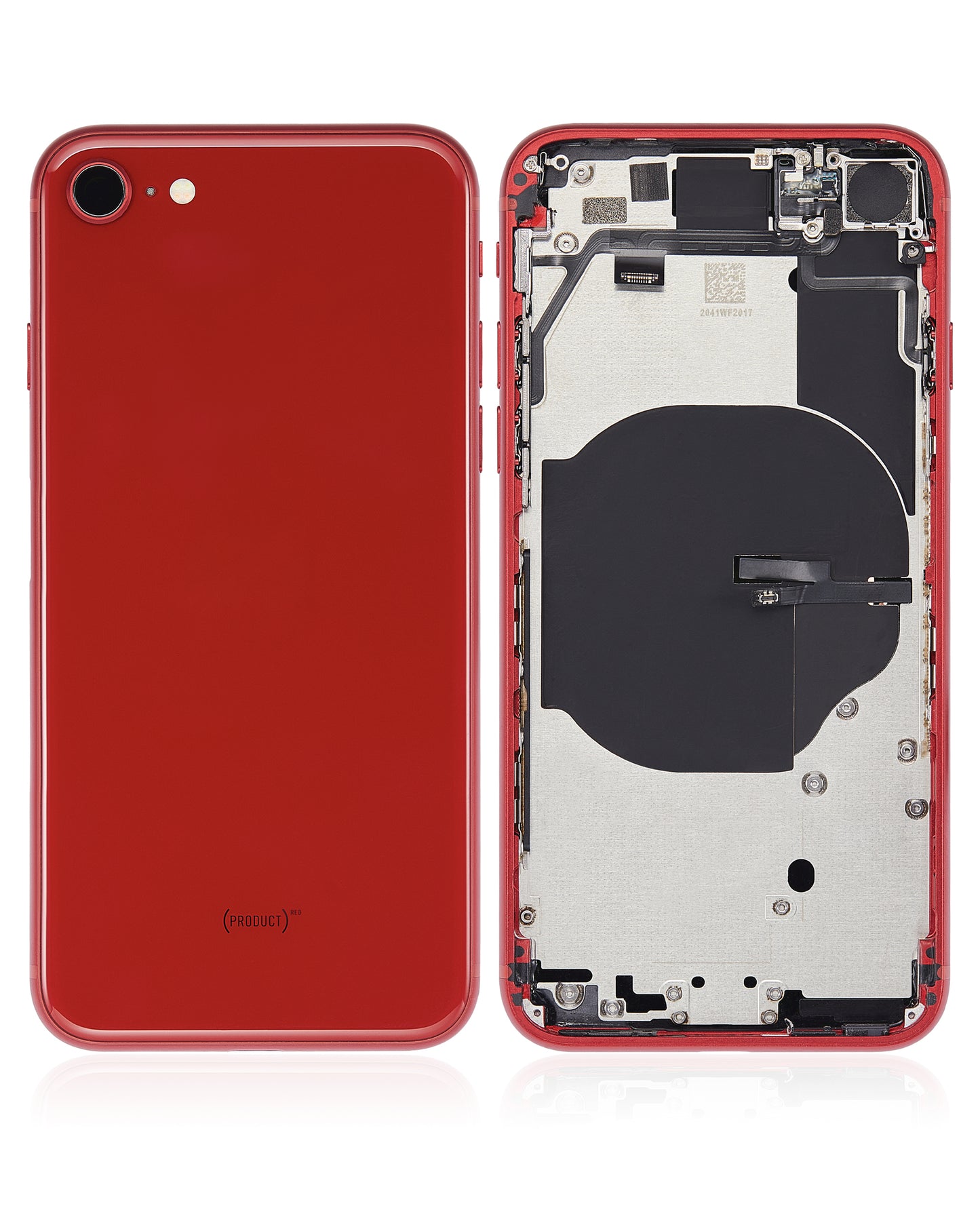 Back Housing W/ Small Components Pre-Installed For iPhone SE (2022) (Used OEM Pull: Grade B) (Red)