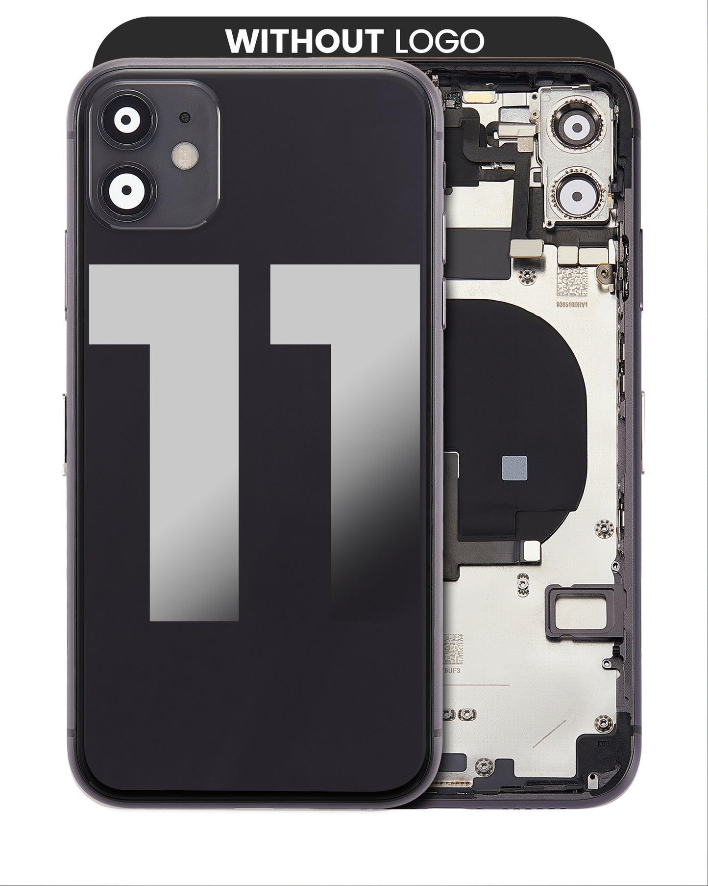 Back Housing W/ Small Components Pre-Installed For iPhone 11 (No Logo) (Aftermarket Plus) (Black)