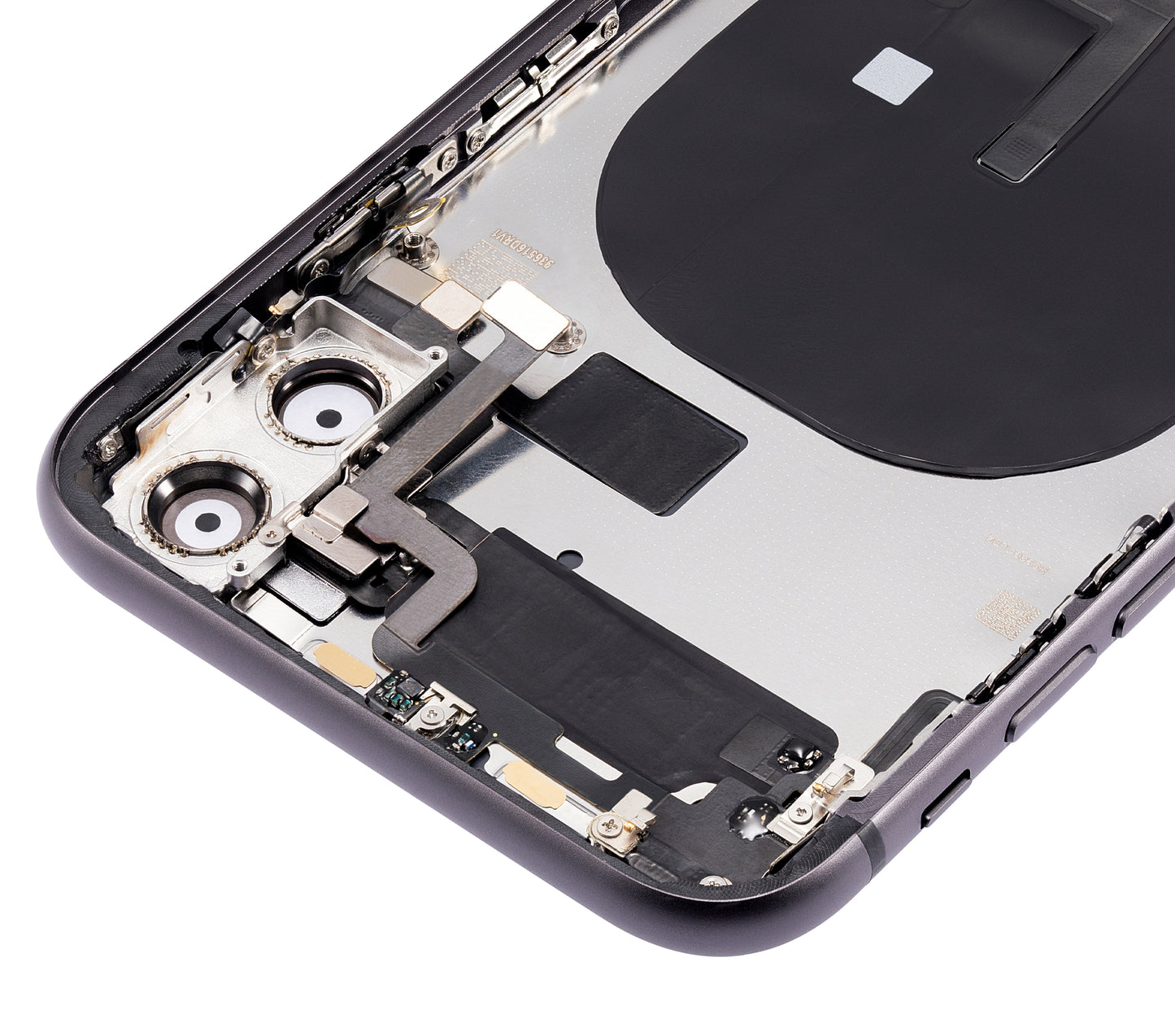 Back Housing W/ Small Components Pre-Installed For iPhone 11 (No Logo) (Aftermarket Plus) (Black)
